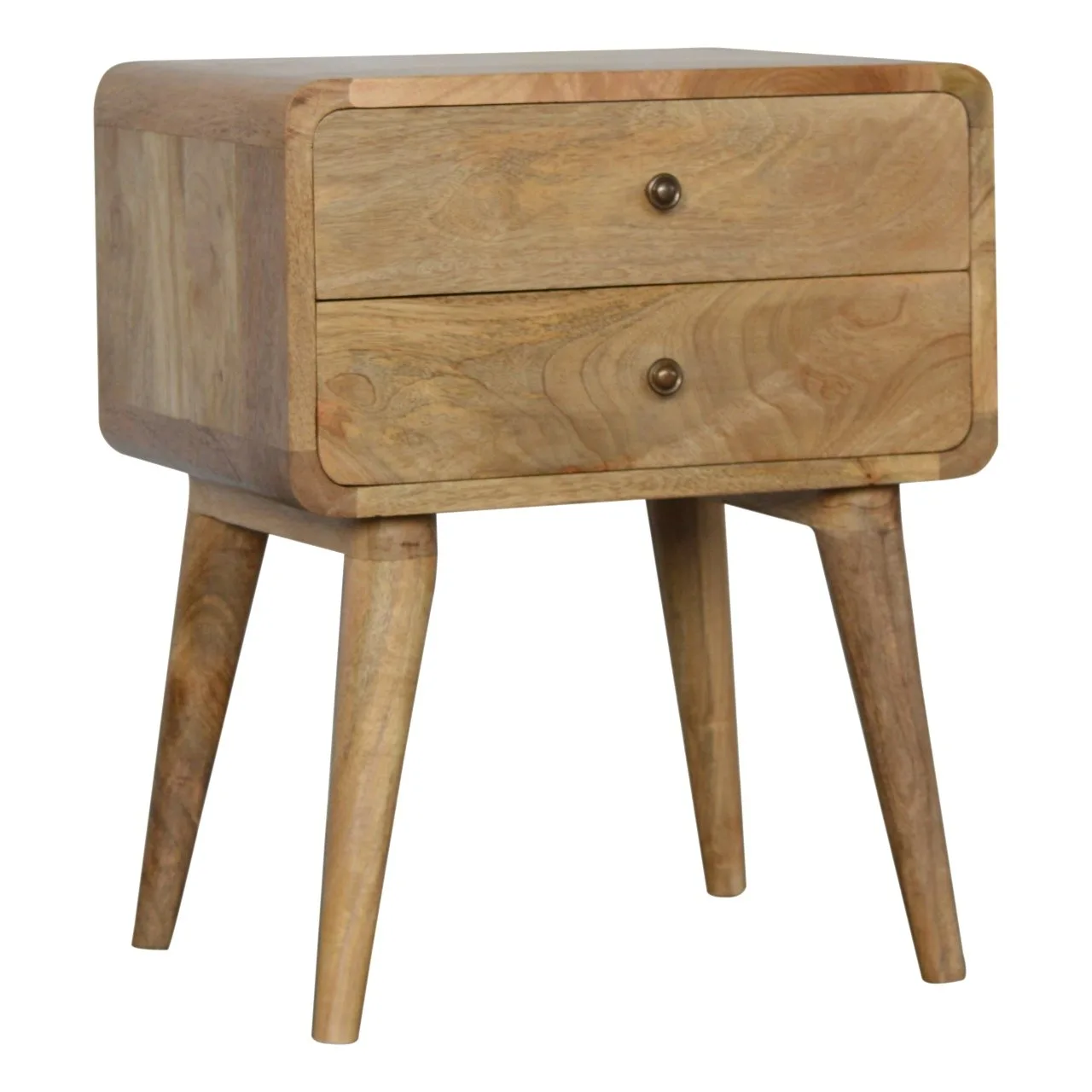 Curved Oak-ish Bedside - Bedside tables, photo 3 of 9