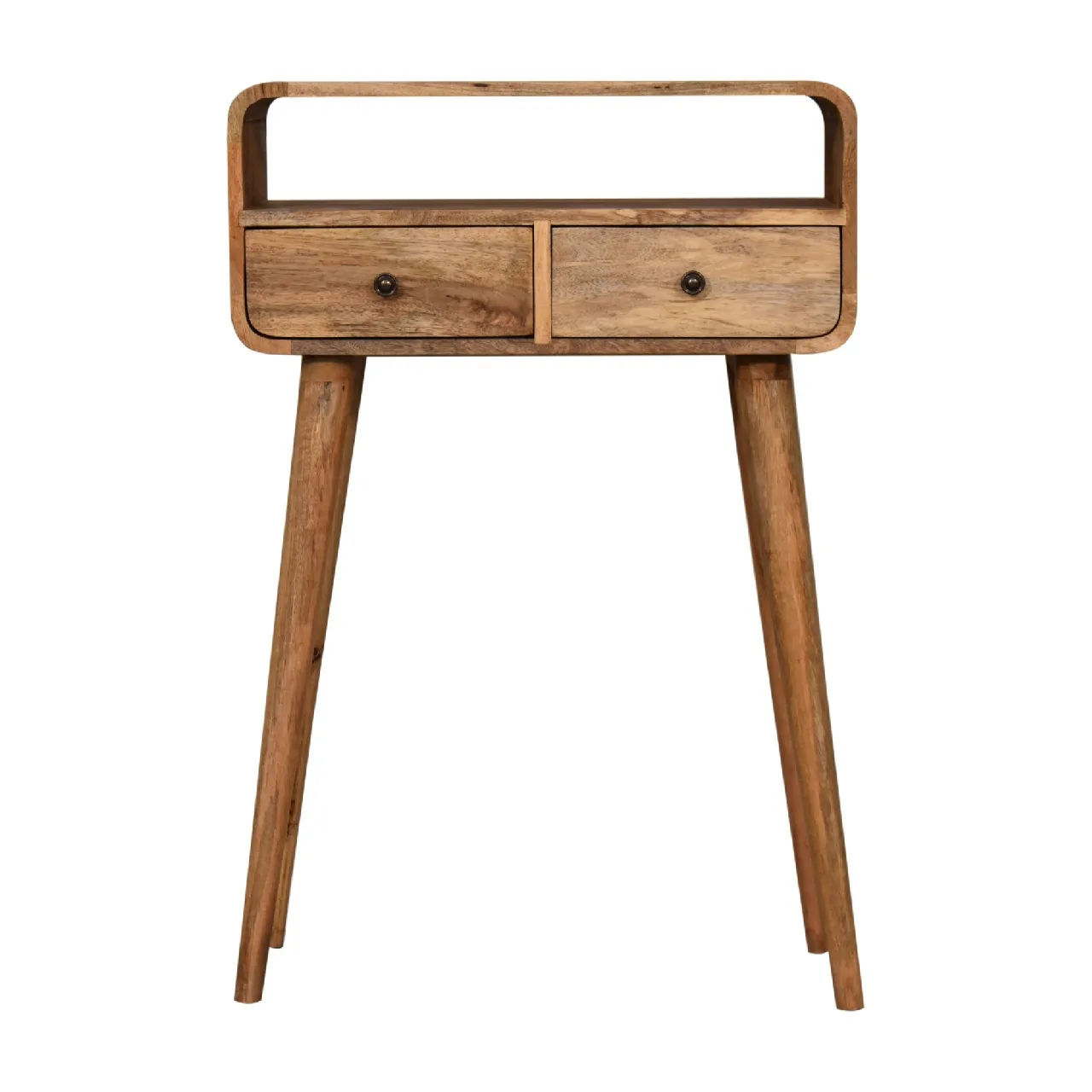 Mini Curved Oak-ish Console Table - Console tables, photo 4 of 10