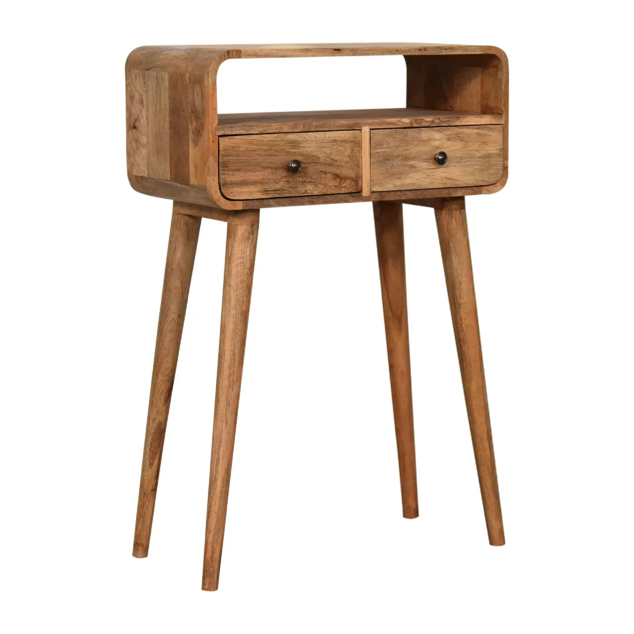 Mini Curved Oak-ish Console Table - Console tables, photo 3 of 10