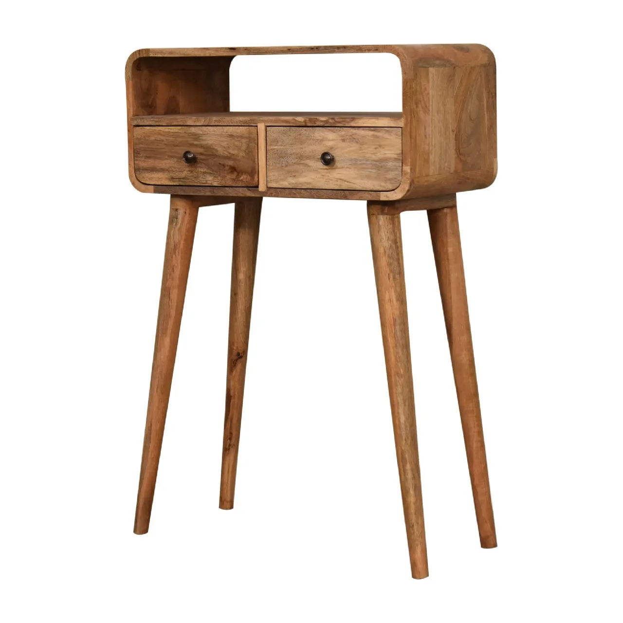 Mini Curved Oak-ish Console Table - Console tables, photo 5 of 10