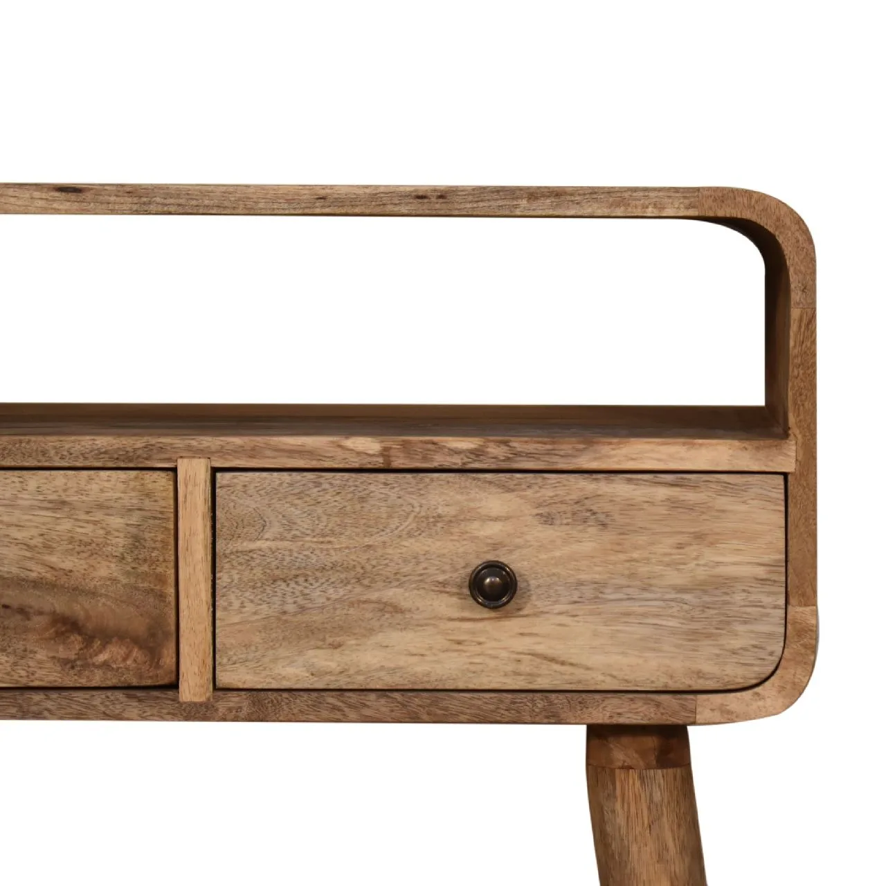 Mini Curved Oak-ish Console Table - Console tables, photo 6 of 10