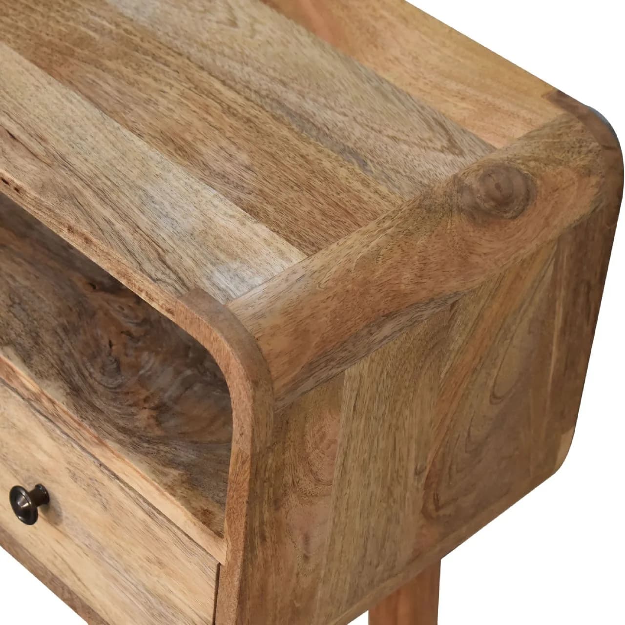 Mini Curved Oak-ish Console Table - Console tables, photo 7 of 10