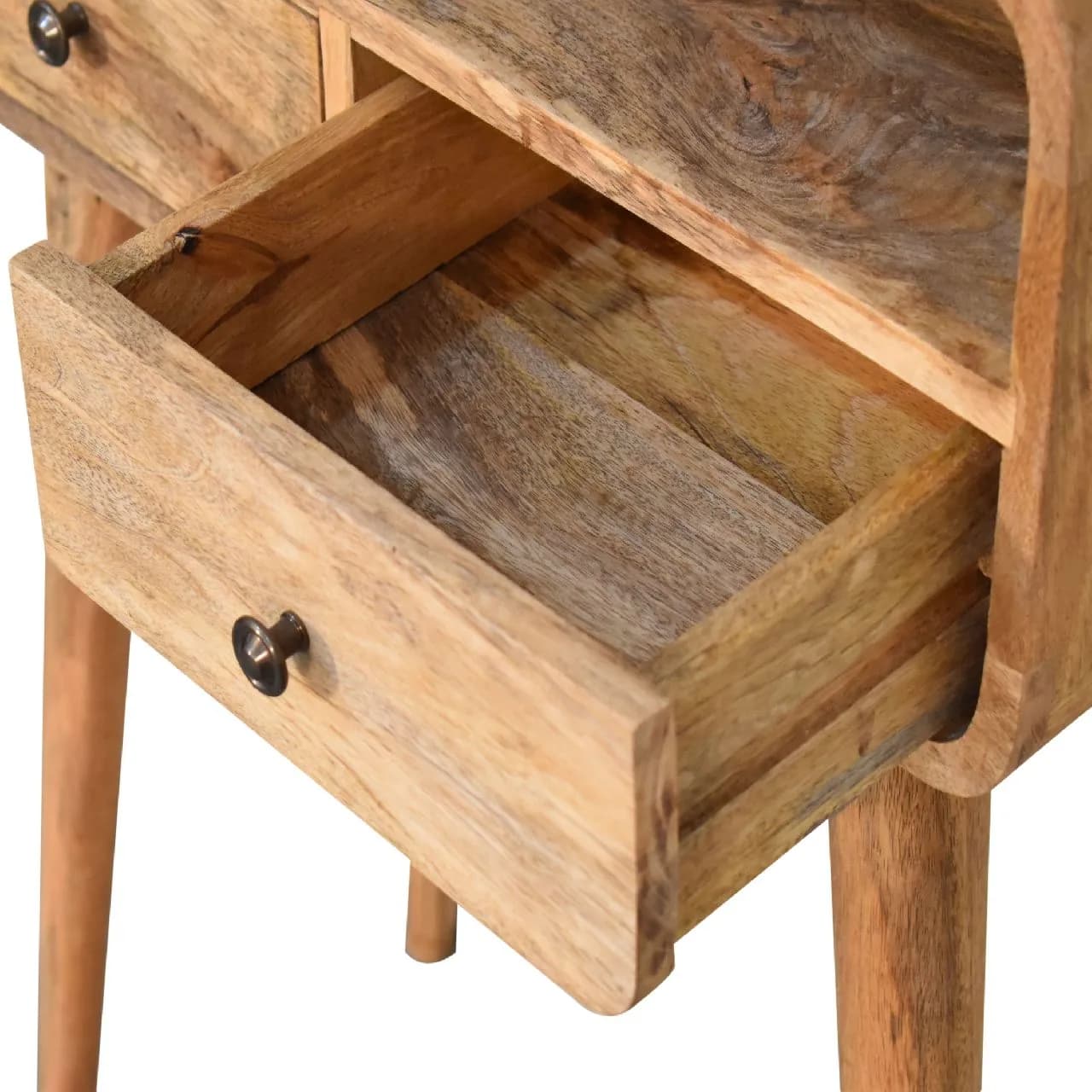 Mini Curved Oak-ish Console Table - Console tables, photo 2 of 10
