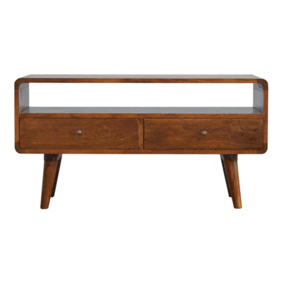 Curved Chestnut Media Unit - TV & media units, photo 10 of 10