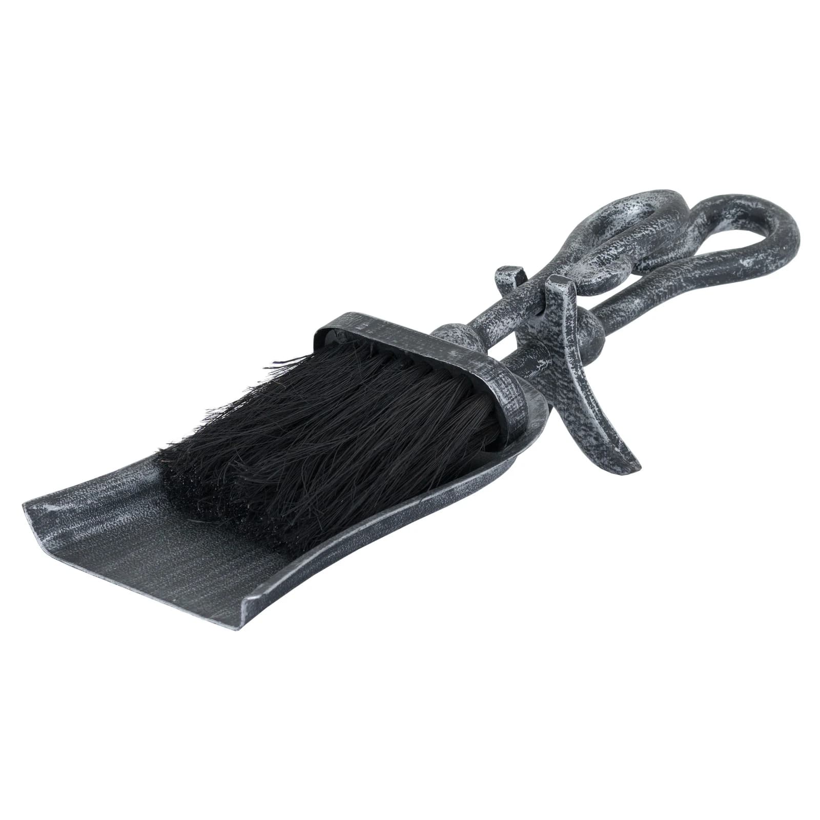 Silver Brushed Steel Crook Top Hearth Tidy Set - Decorative, photo 2 of 3