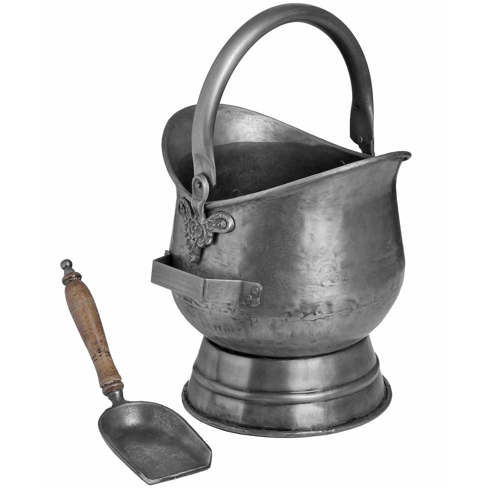 Antique Pewter Coal Bucket with Shovel - Trays & baskets, photo 3 of 4