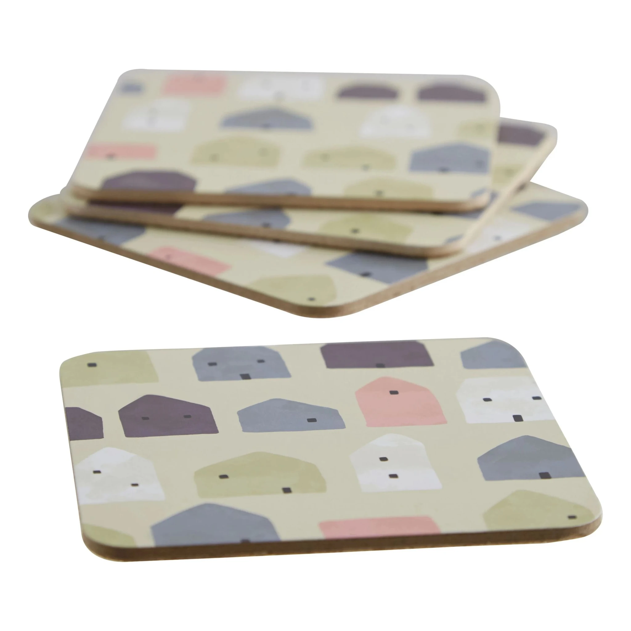 Calcot 4 Piece Square Wild Cottage Coasters - Tables, photo 3 of 5