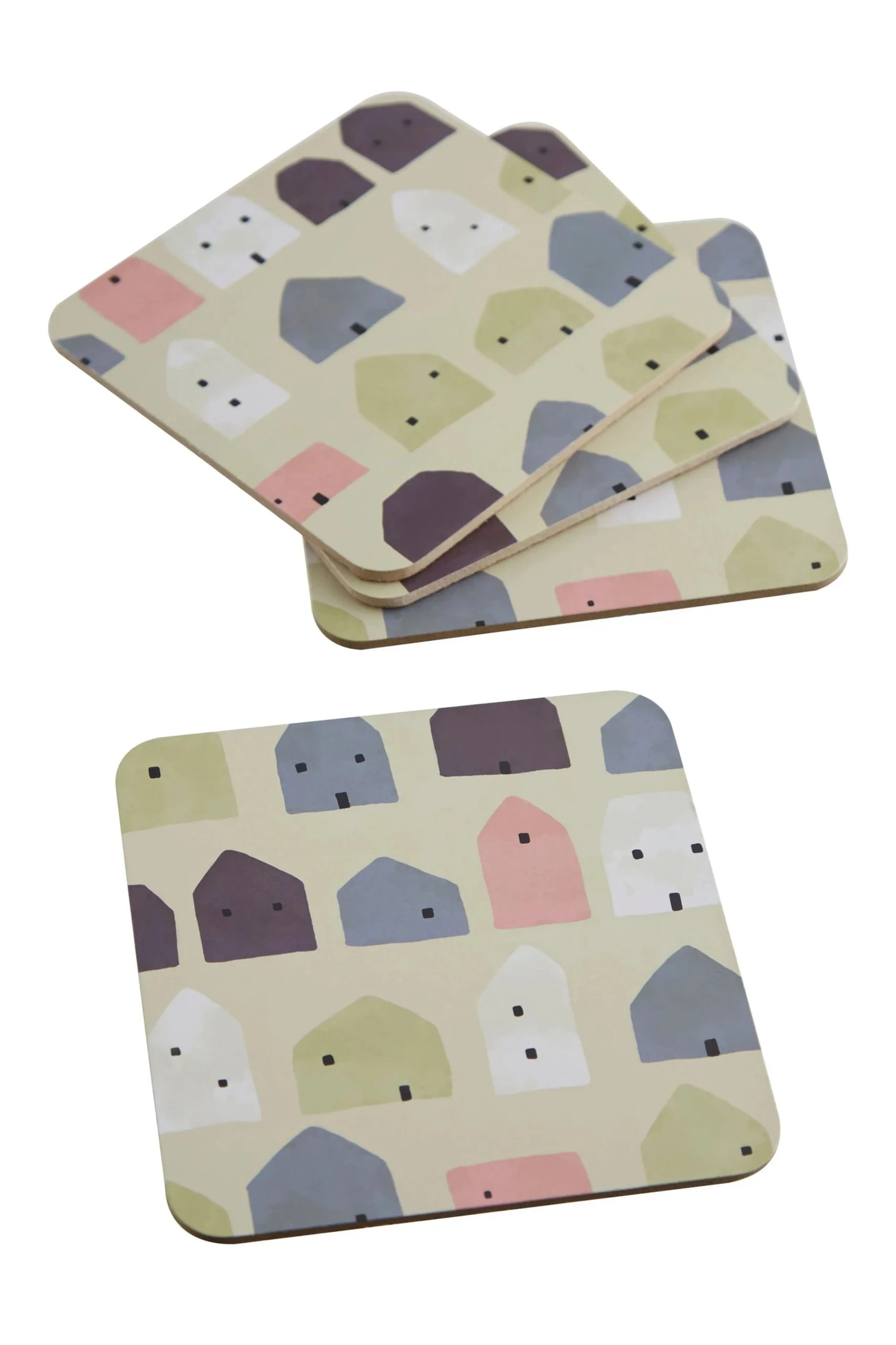 Calcot 4 Piece Square Wild Cottage Coasters - Tables, photo 2 of 5