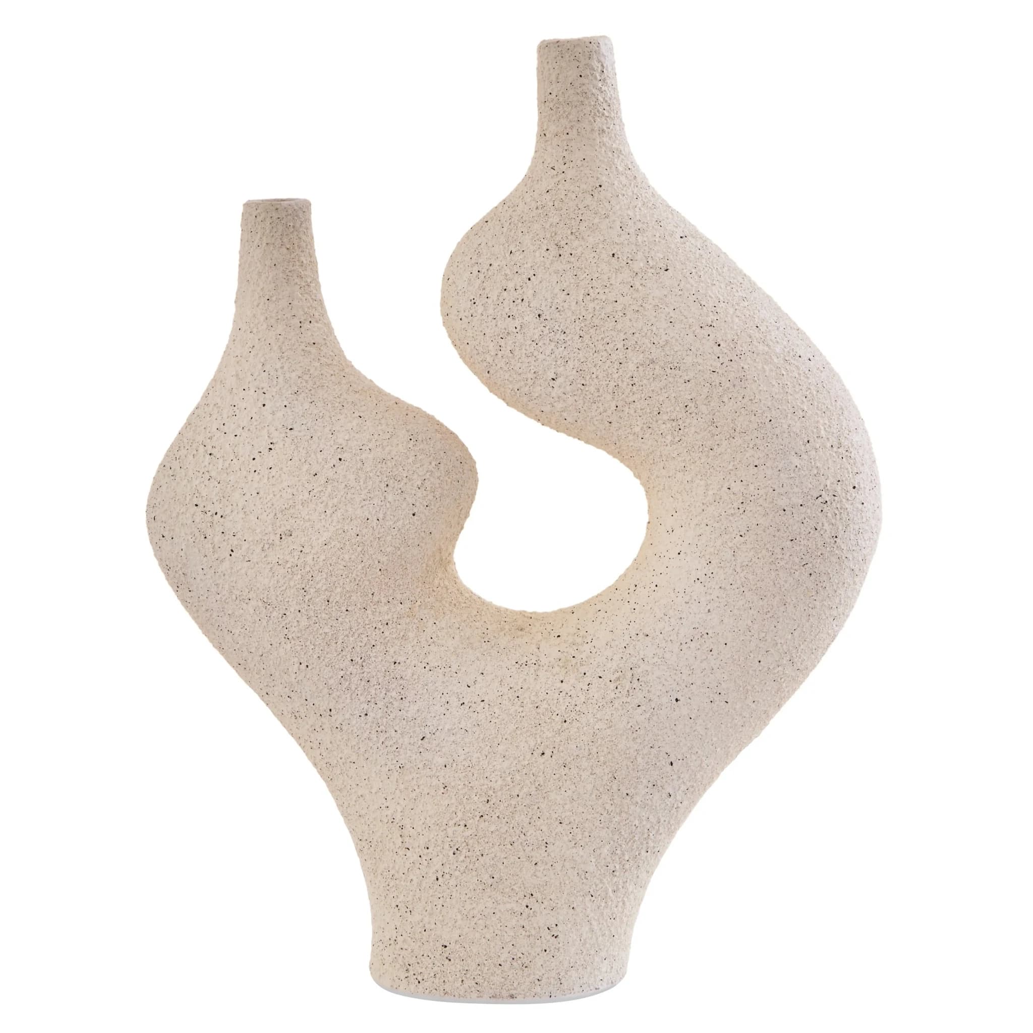 Broc Cream Textured Sculptural Vase - Vases, photo 7 of 8