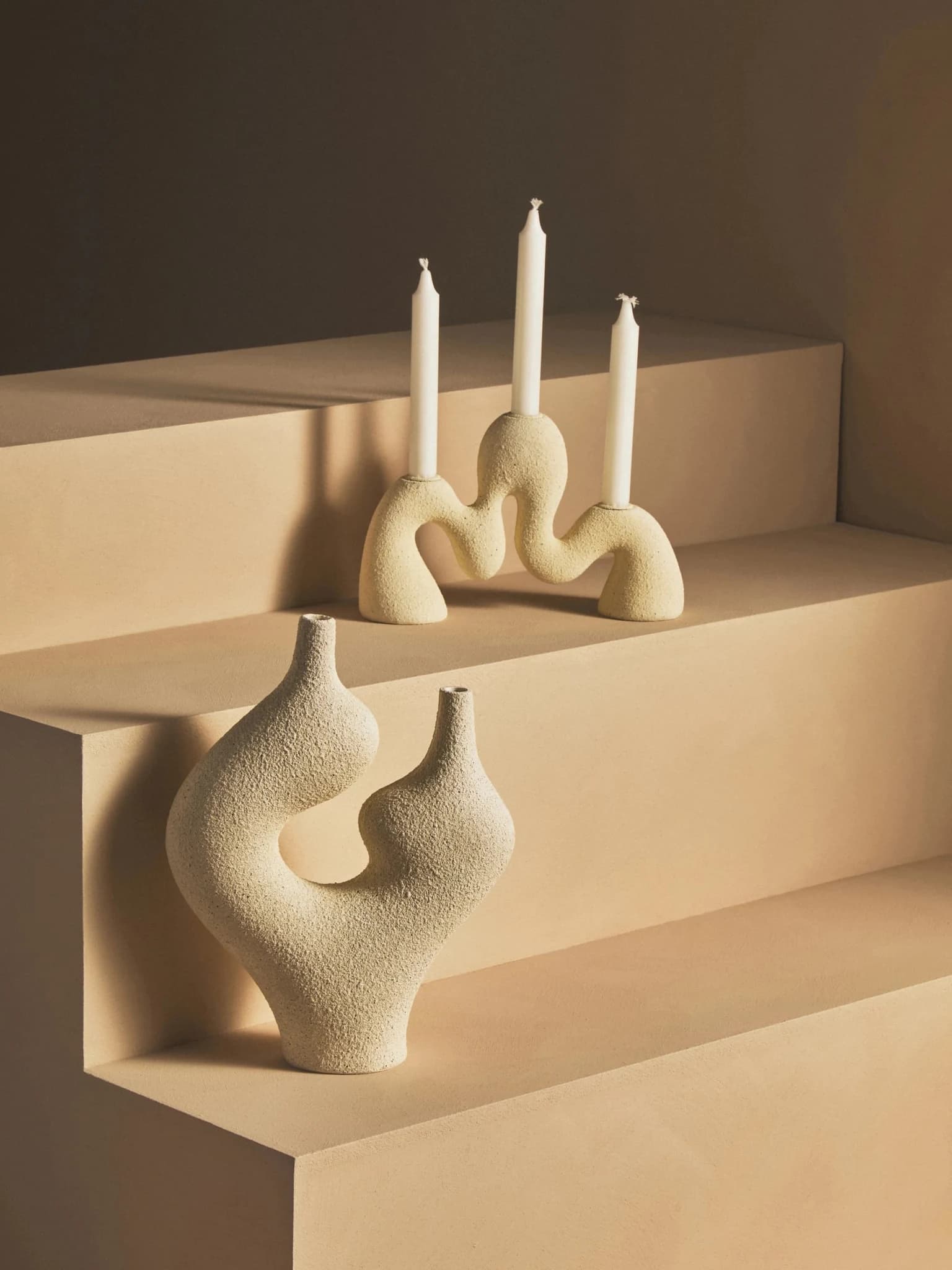 Broc Cream Textured Sculptural Vase - Vases, photo 6 of 8