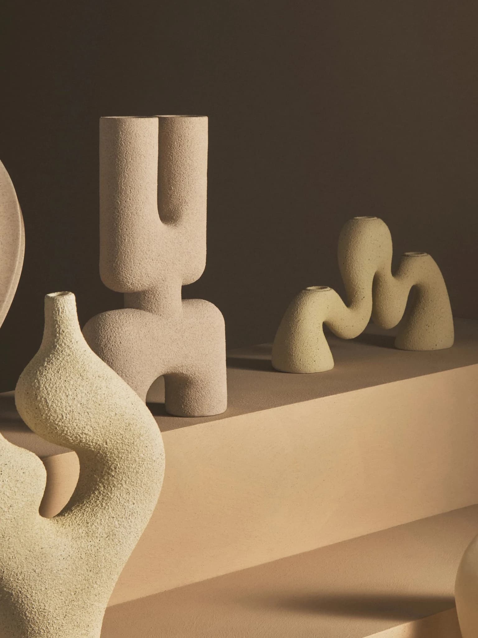 Broc Cream Textured Sculptural Vase - Vases, photo 3 of 8