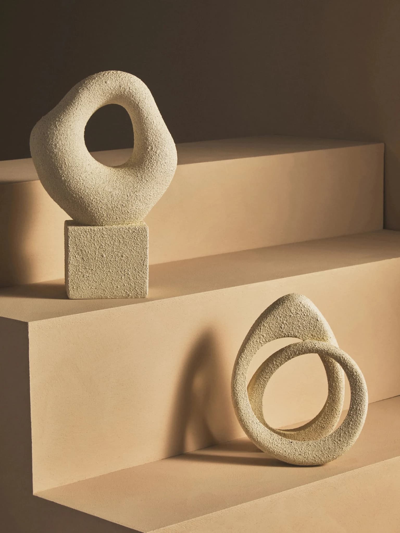 Broc Cream Textured Loop Sculpture - Decorative, photo 4 of 8