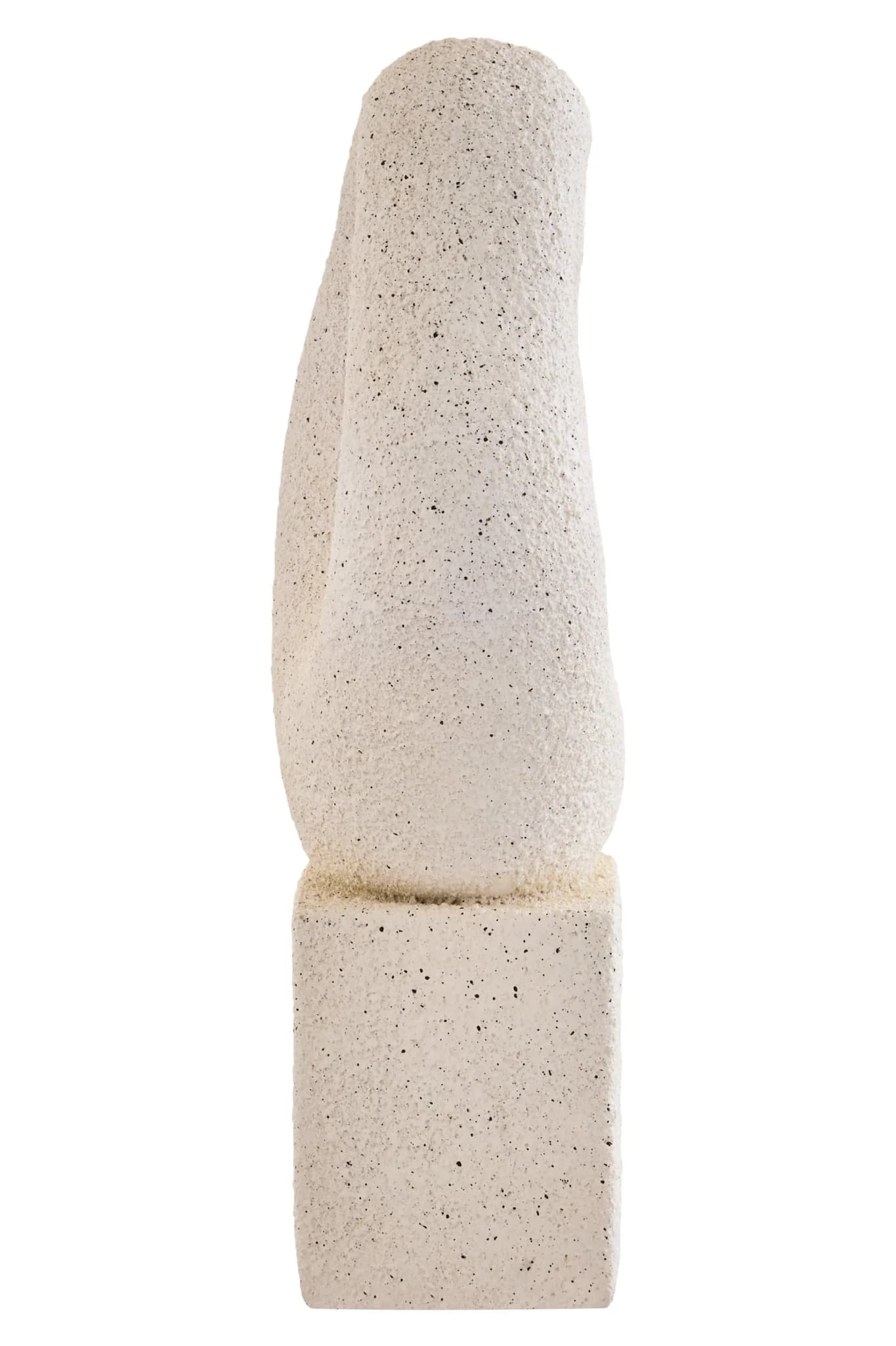 Broc Cream Textured Abstract Loop Sculpture On Pedestal - Decorative, photo 7 of 8