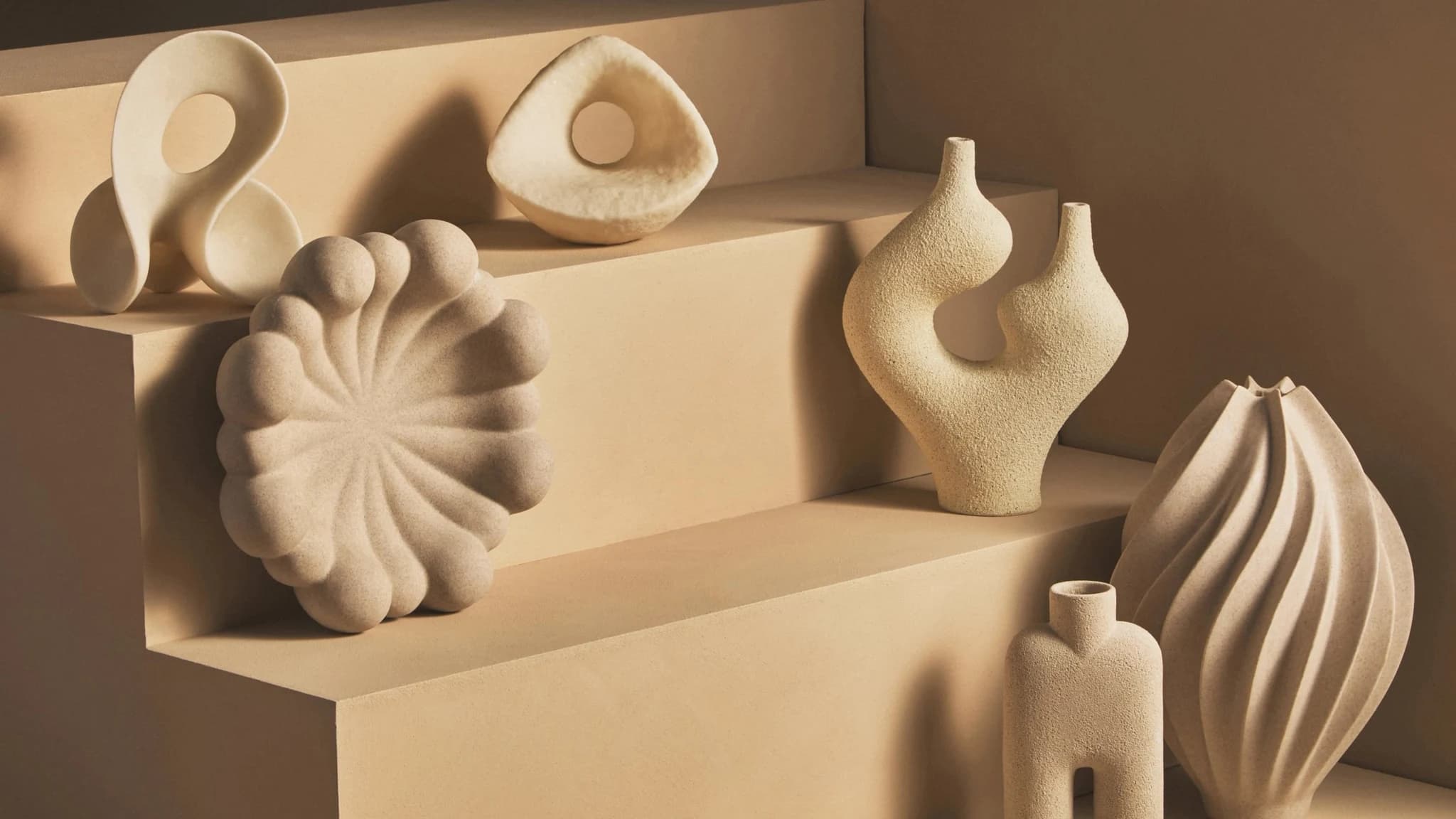 Broc Cream Textured Geometric Sculpture - Decorative, photo 5 of 8