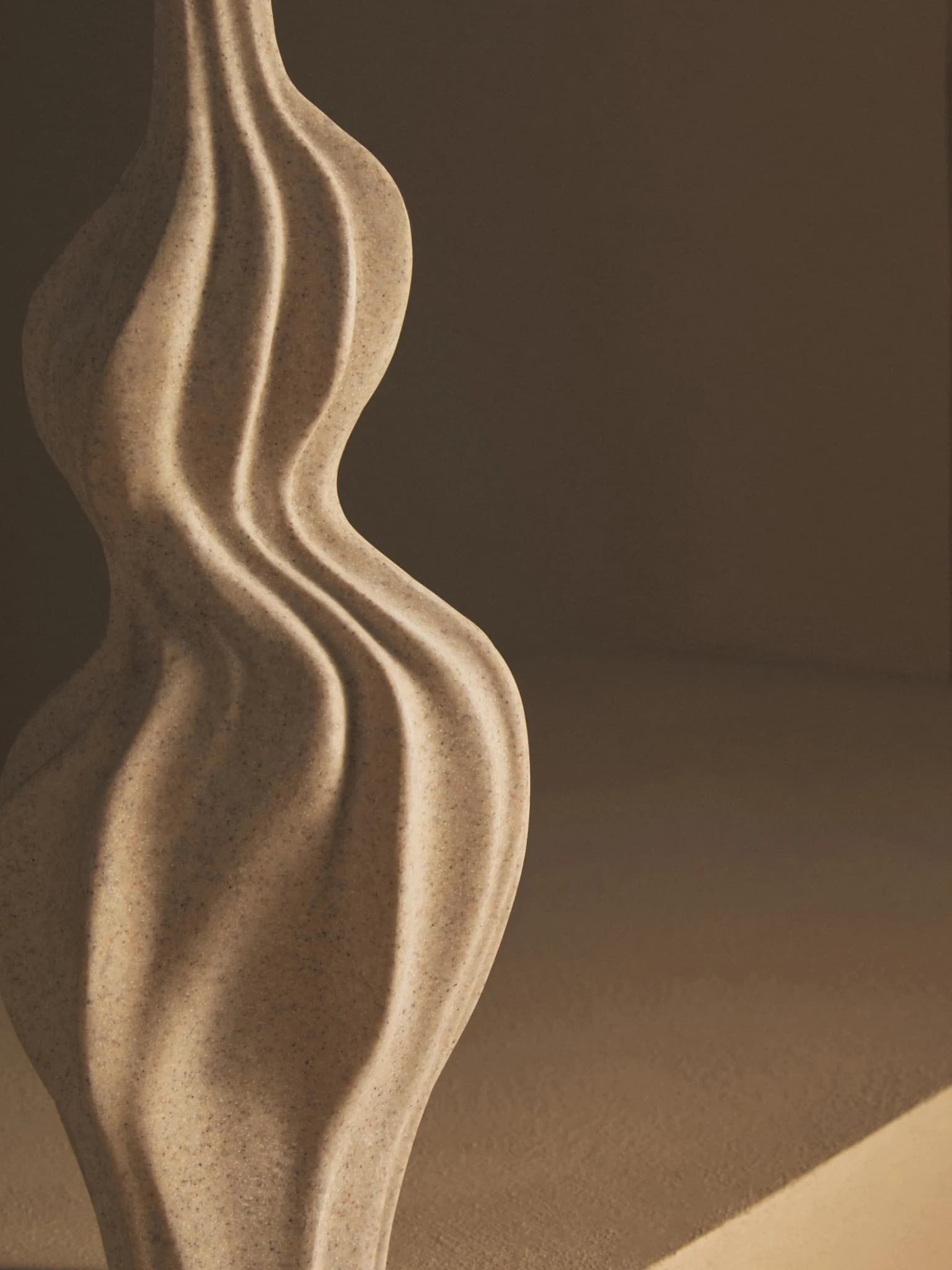 Broc Sandstone Effect Organic Twist Vase - Vases, photo 2 of 8