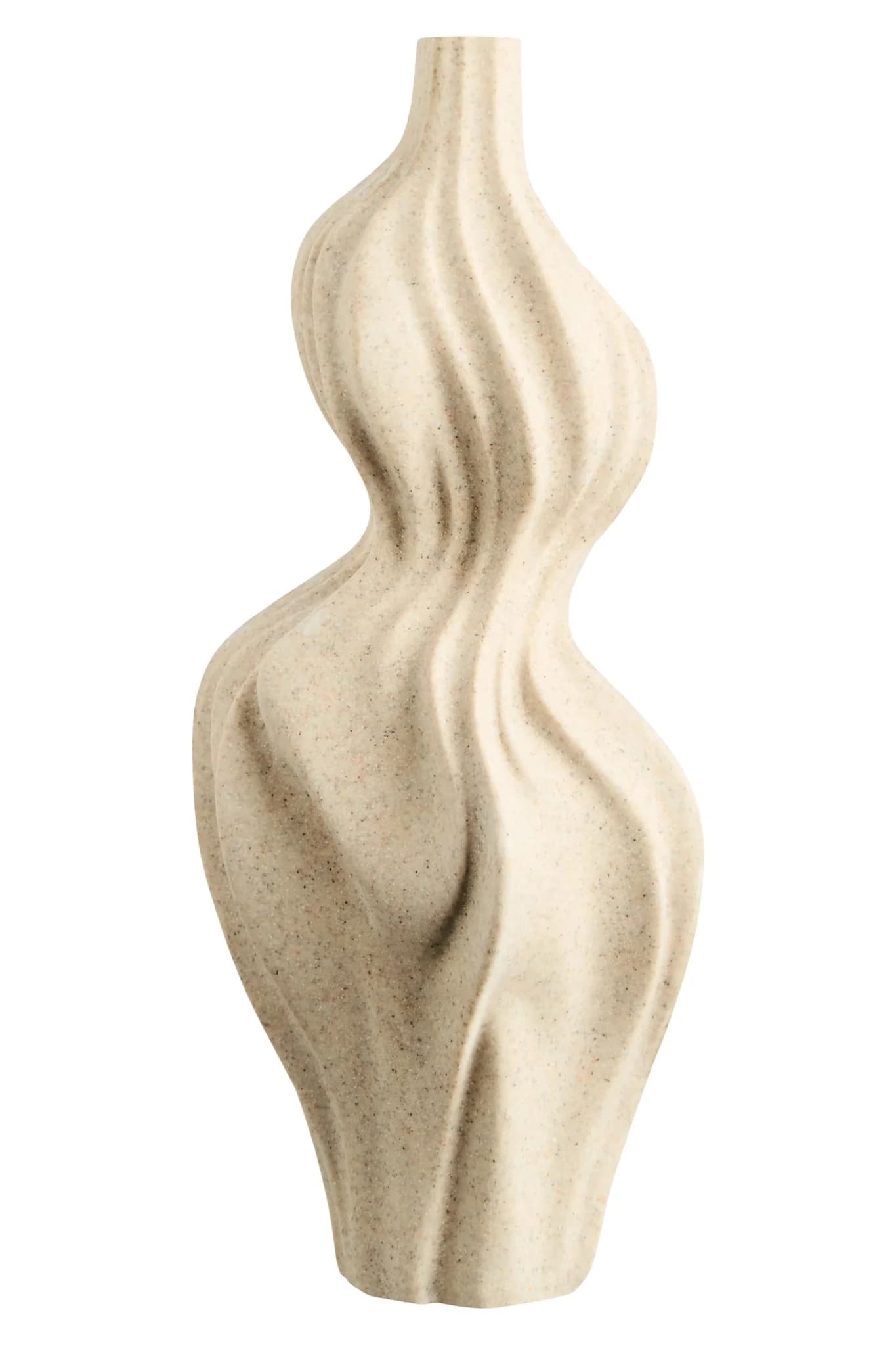 Broc Sandstone Effect Organic Twist Vase - Vases, photo 5 of 8