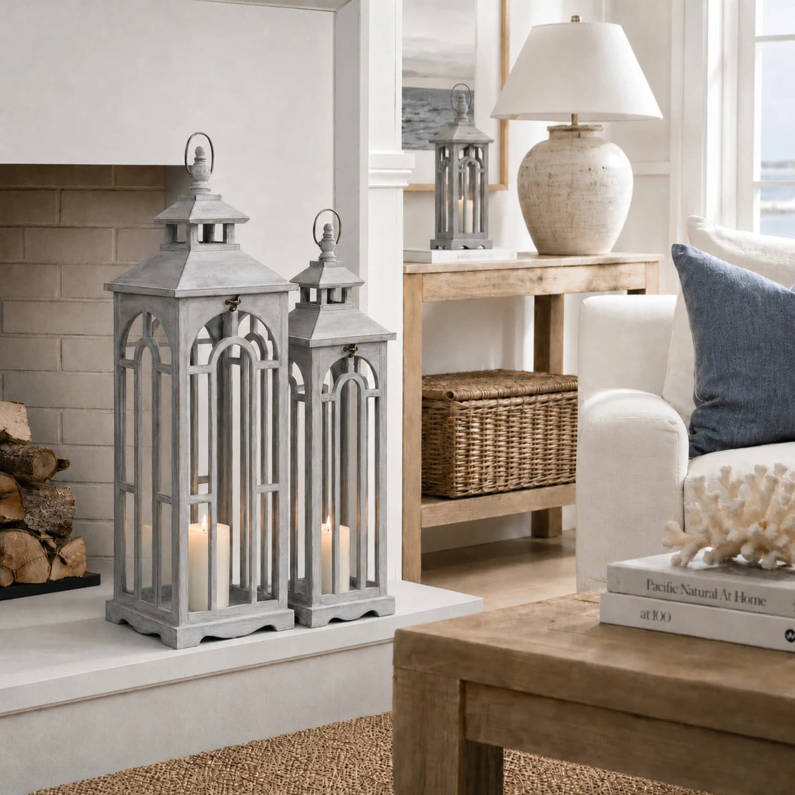 Set Of Three Wooden Lanterns With Archway Design - Lanterns, photo 2 of 6