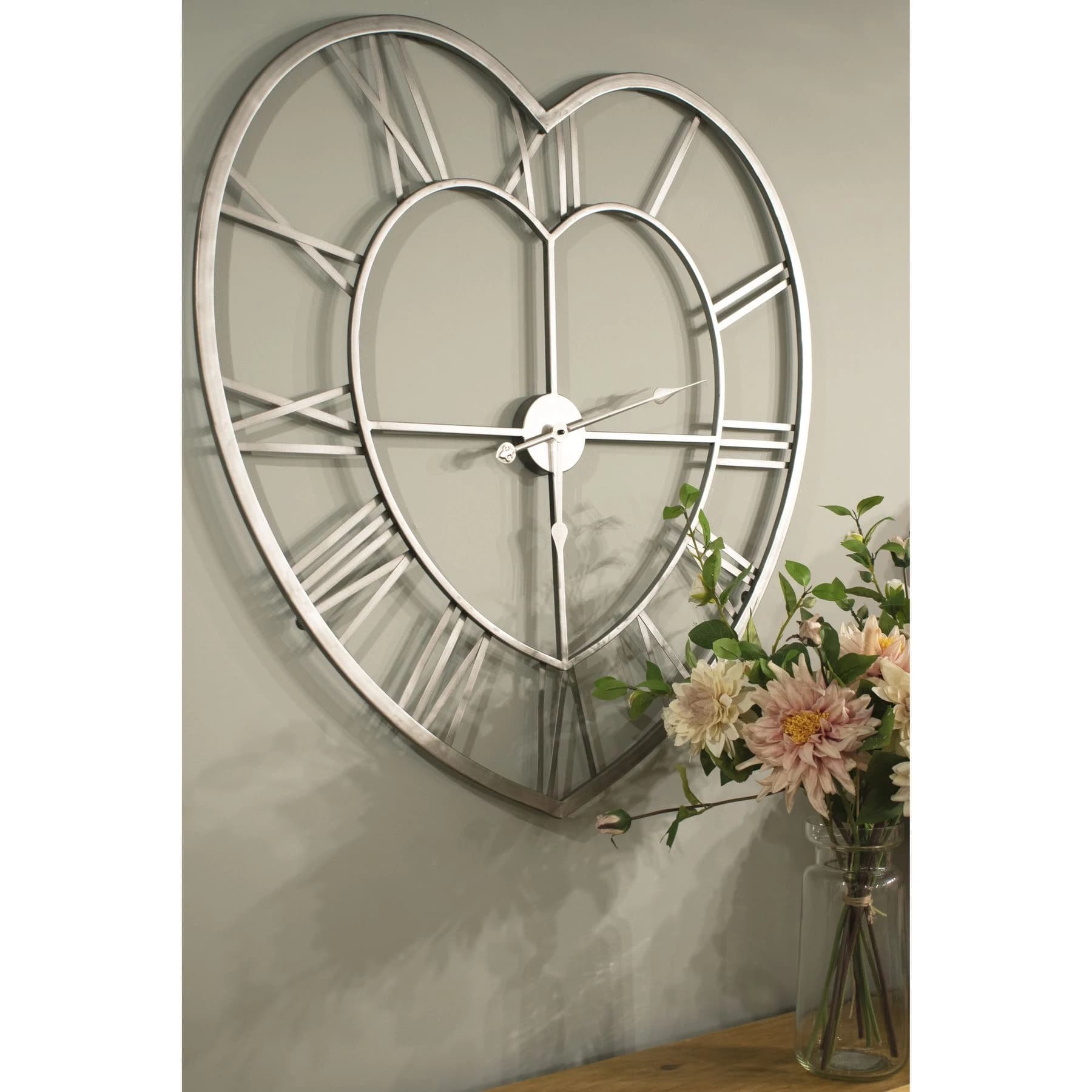 Silver Heart Skeleton Wall Clock - Clocks, photo 5 of 5