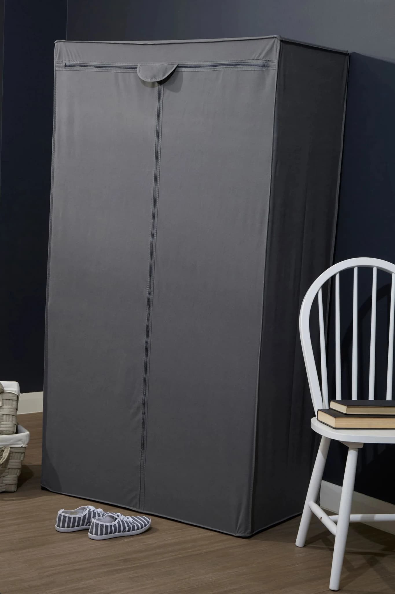 Dara Grey Fabric Wardrobe With Shelf - Bookcases & shelving, photo 5 of 8