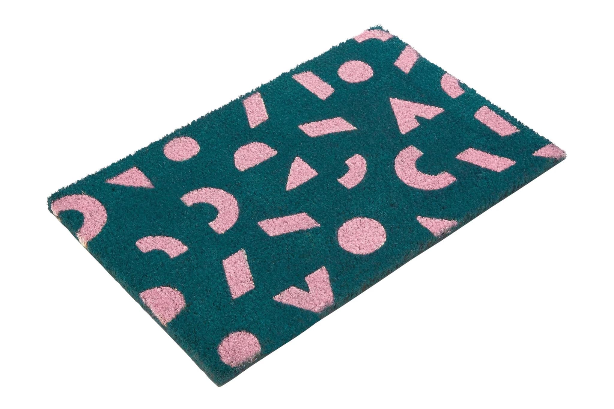 Shapes Green Coir Doormat - Decorative, photo 2 of 3