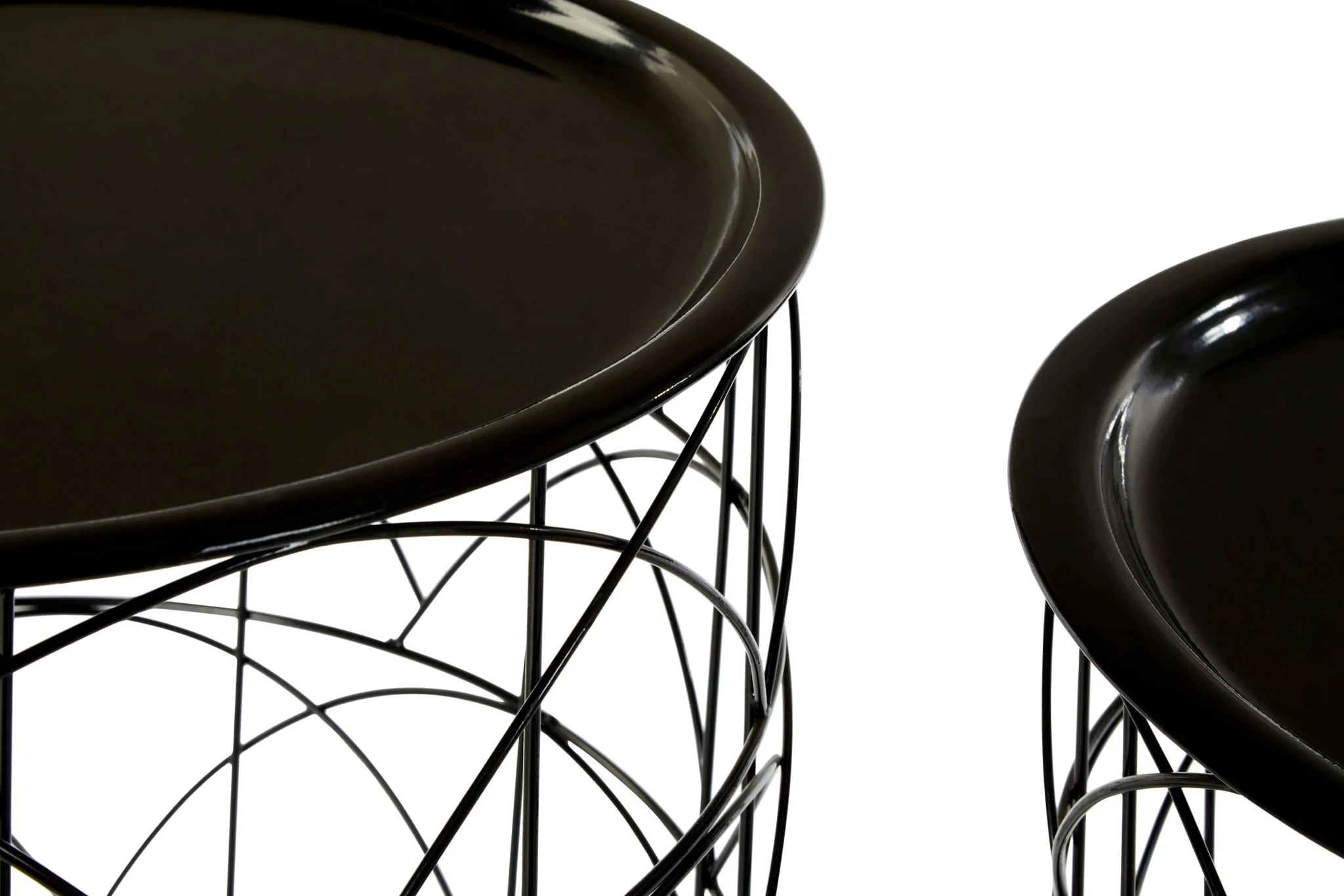Hege Black Wire Set of 2 Storage Side Tables - Tables, photo 3 of 3