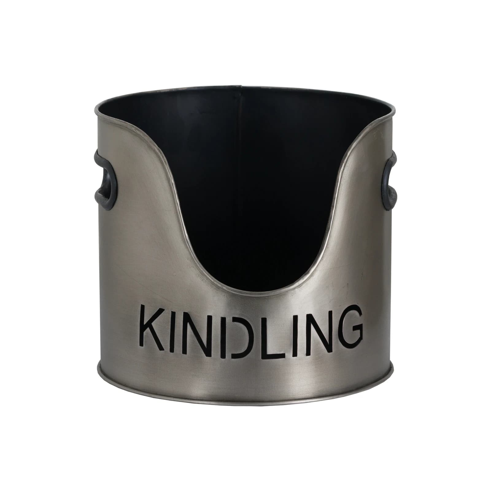 Pewter Finish Logs And Kindling Buckets & Matchstick Holder - Trays & baskets, photo 5 of 6