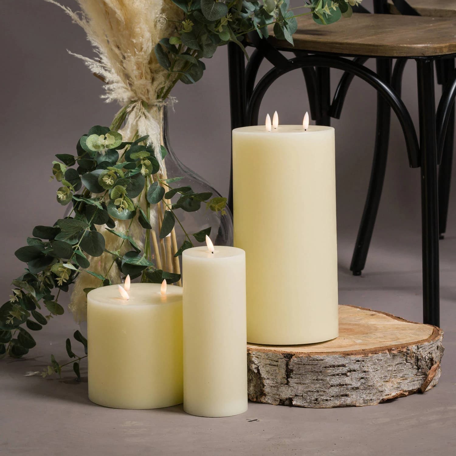 Luxe Collection Natural Glow 3 x 8 LED Cream Wax Candle - Candles, photo 5 of 6