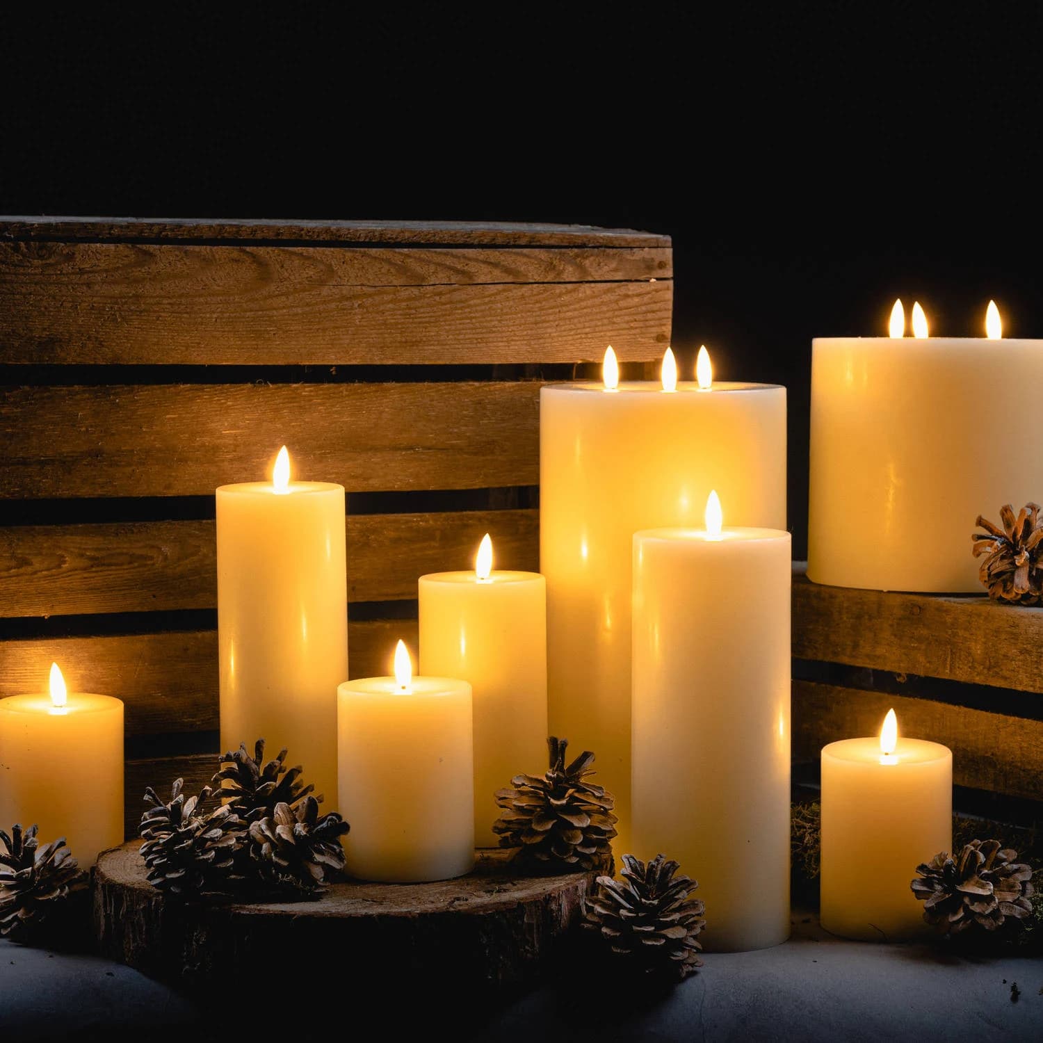 Luxe Collection Natural Glow 3 x 8 LED Cream Wax Candle - Candles, photo 6 of 6