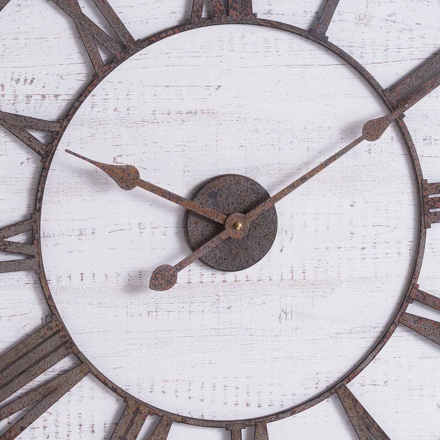 Rustic Wooden Clock With Aged Numerals And Hands - Clocks, photo 3 of 3