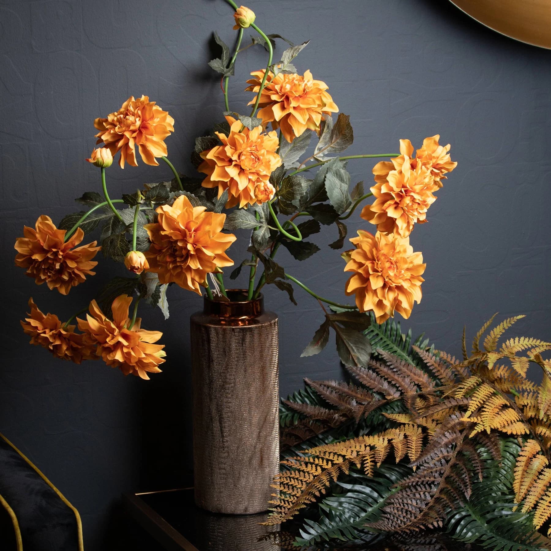 Orange Dahlia Spray — Pack of 5 - Artificial plants & flowers, photo 3 of 4