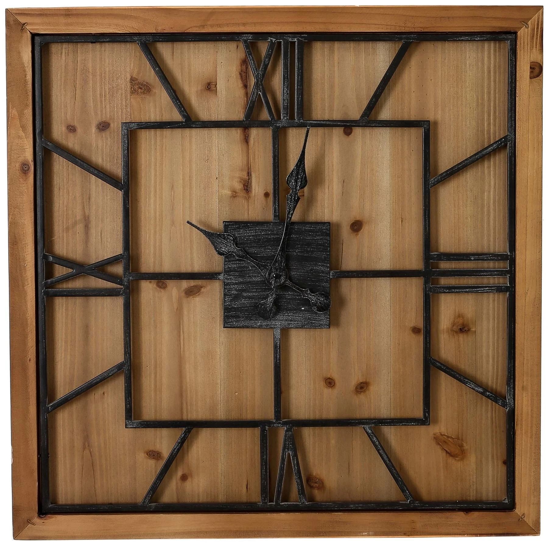 Williston Square Large Wooden Wall Clock - Clocks, photo 2 of 5