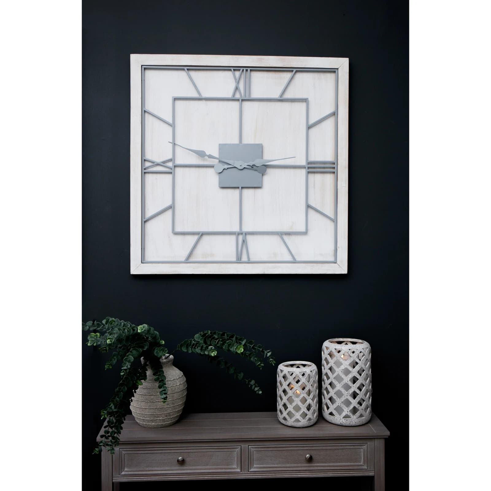 Williston White Square Large Wall Clock - Clocks, photo 3 of 3