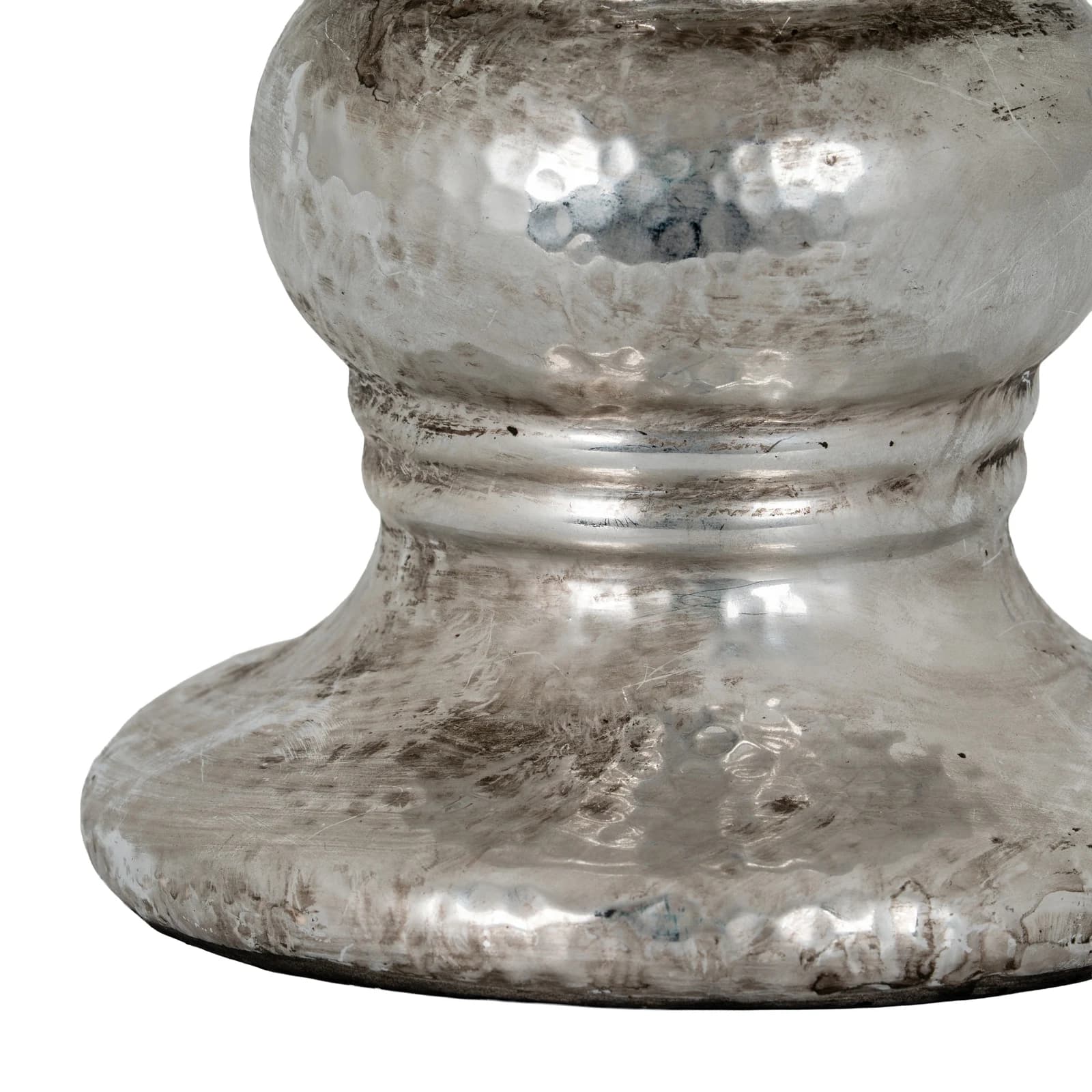Silver Punch Faced Ceramic Large Candle Holder - Candles, photo 3 of 5