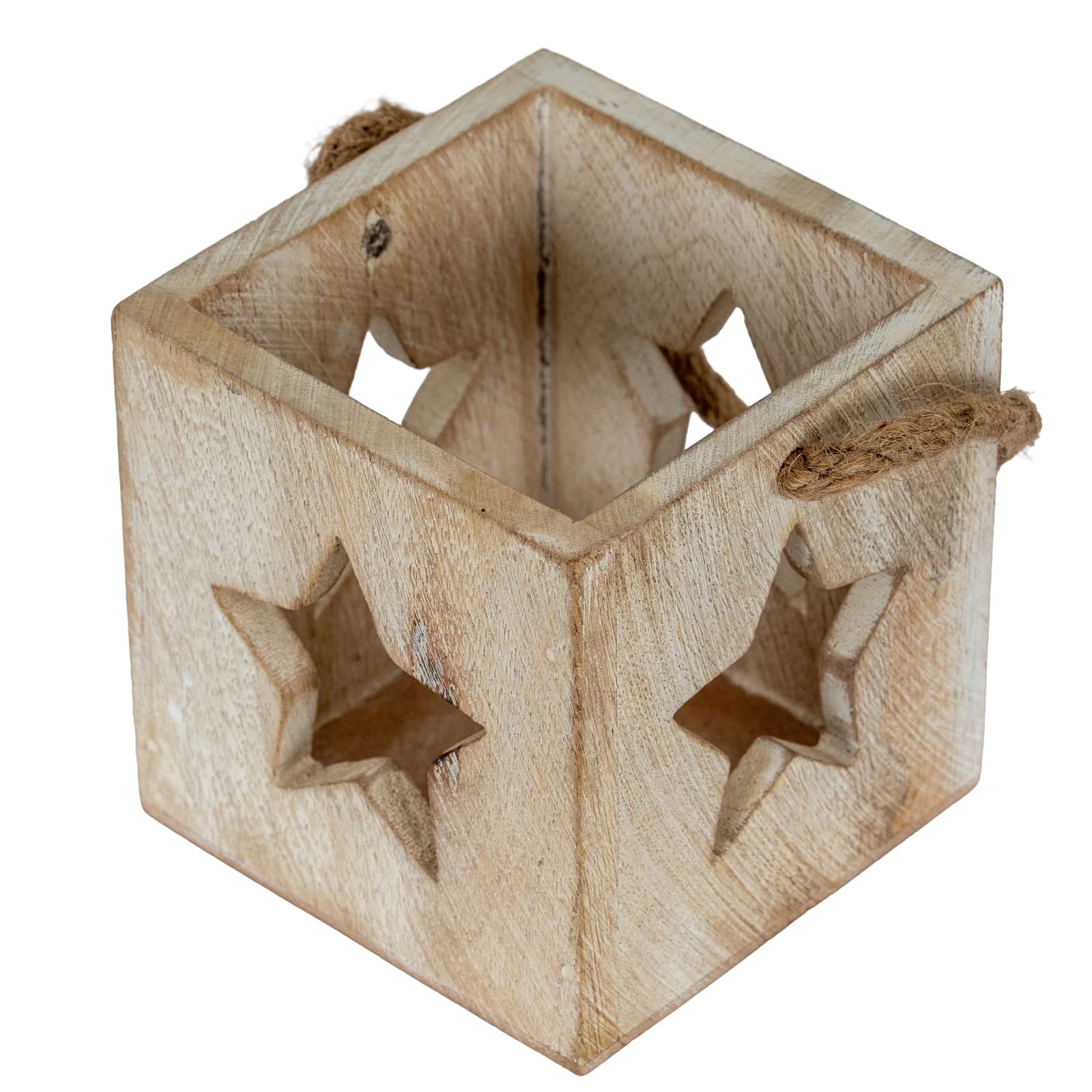 Washed Wood Star Tealight Candle Holder - Candles, photo 3 of 4