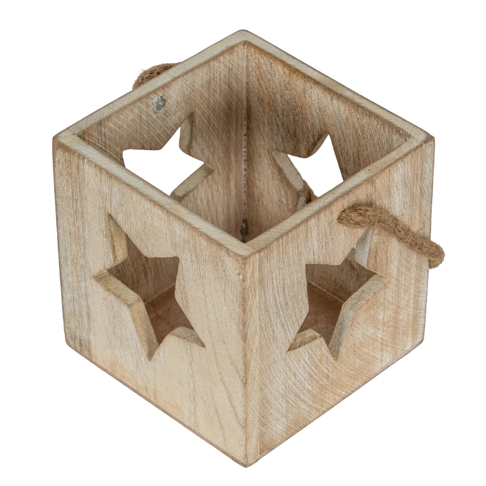 Washed Wood Large Star Tealight Candle Holder - Candles, photo 4 of 5