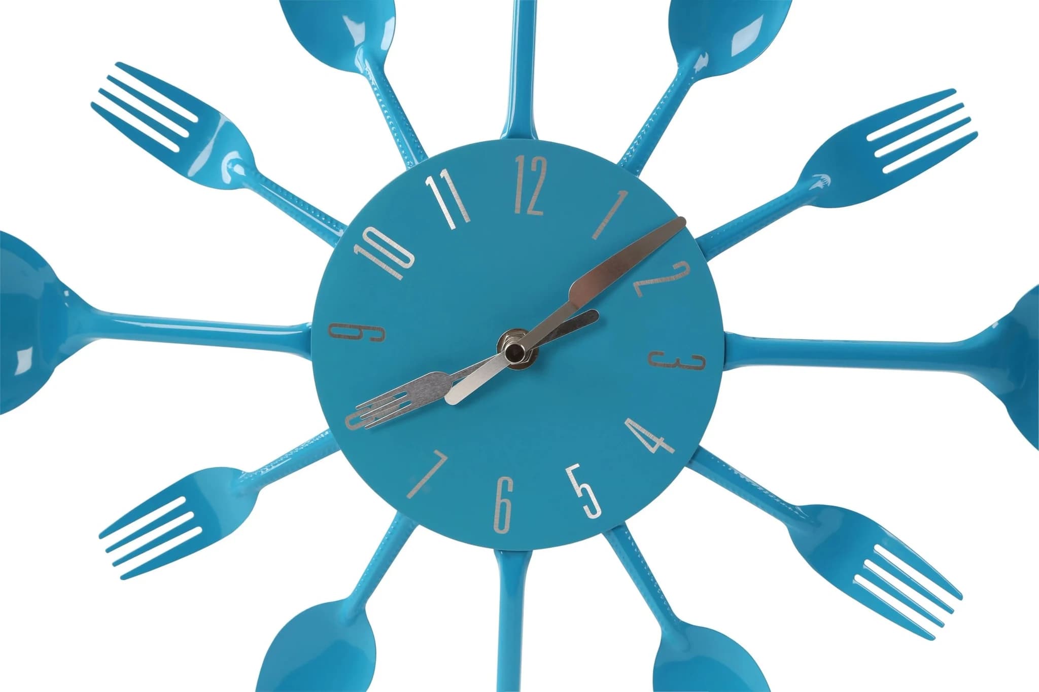 Romero 33cm Dia Blue Cutlery Metal Wall Clock - Decorative, photo 2 of 4