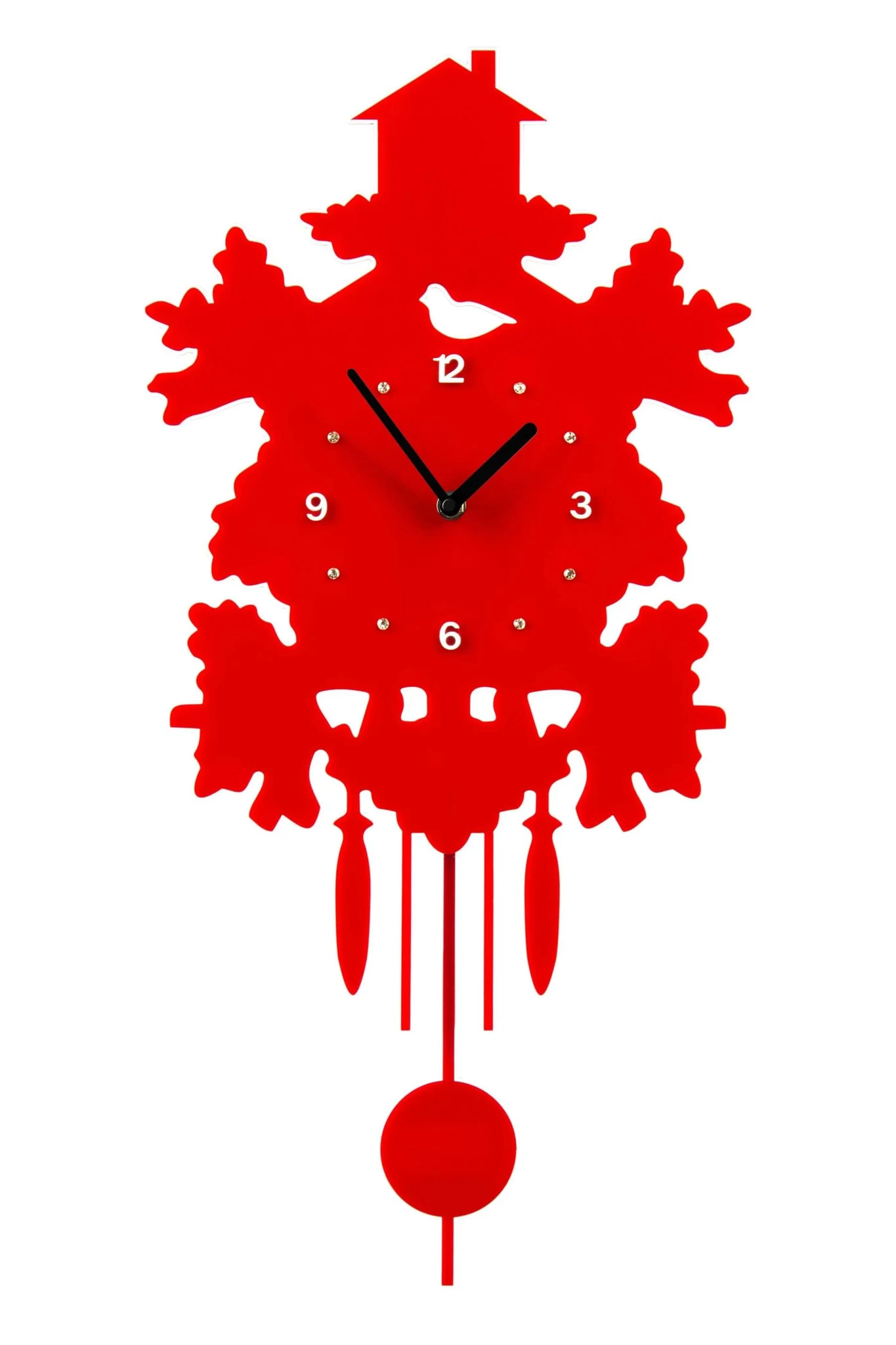 Heron Red Acrylic Pendulum Wall Clock - Decorative, photo 2 of 2
