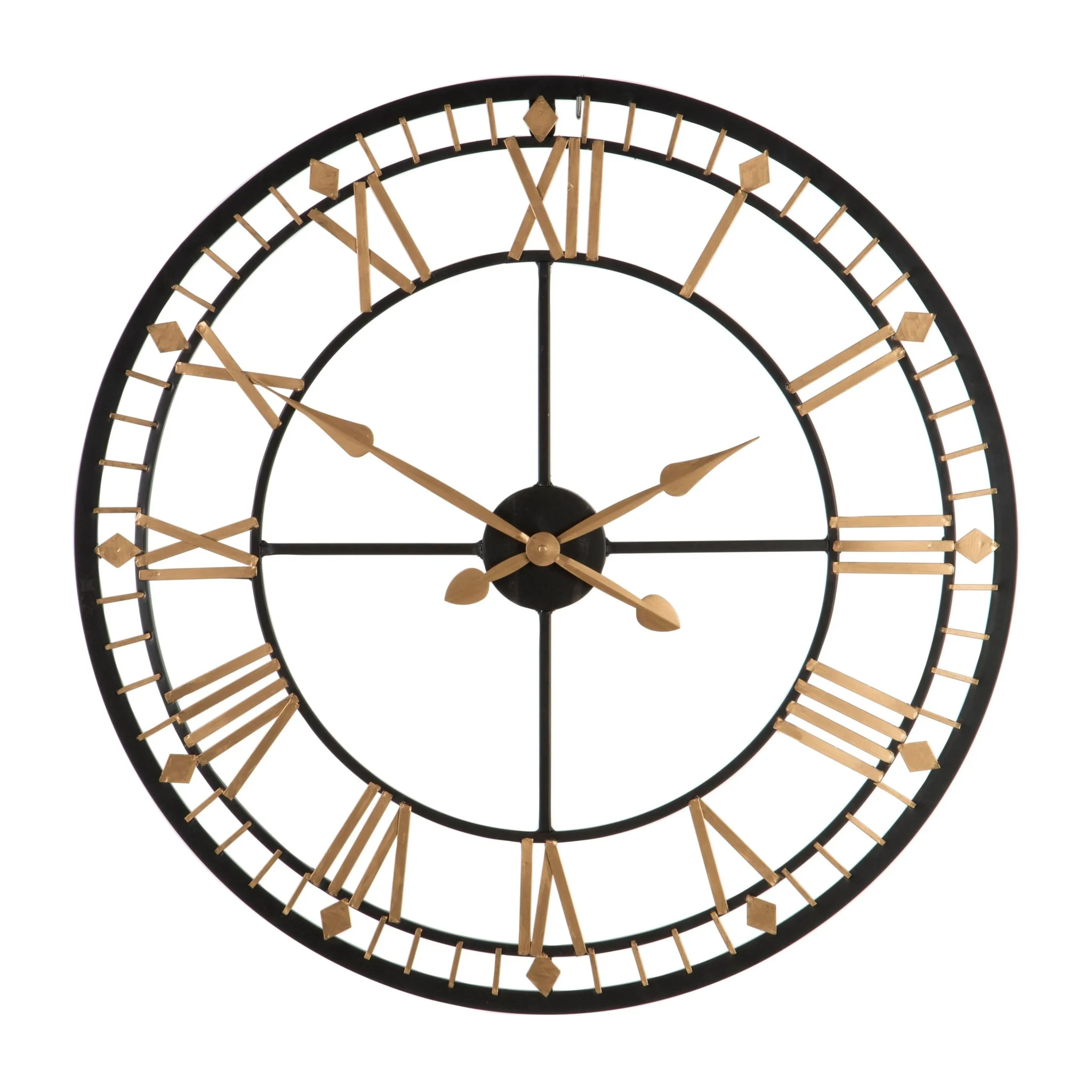 Vitus 80cm Dia Black and Gold Metal Wall Clock - Decorative, photo 2 of 2