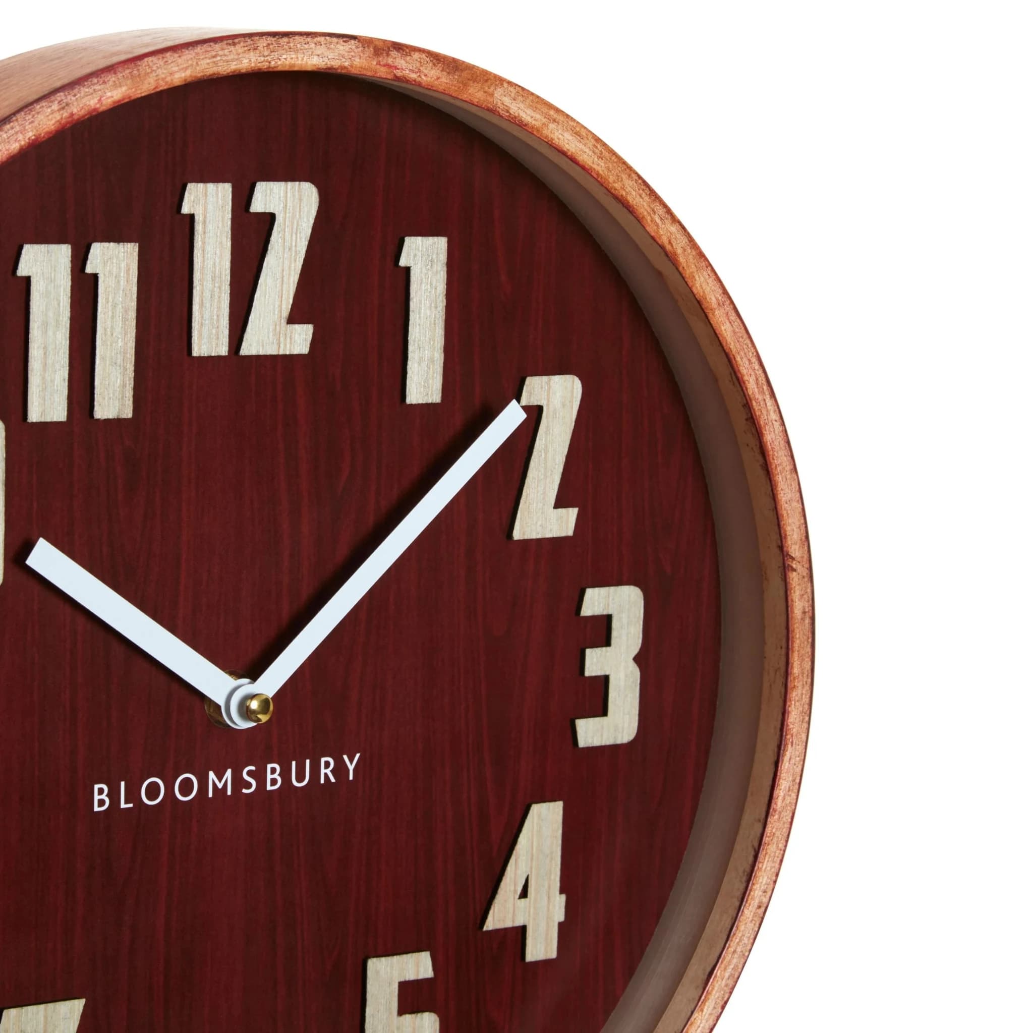 Vitus 30cm Dia Red Grain Small Wall Clock - Decorative, photo 3 of 3