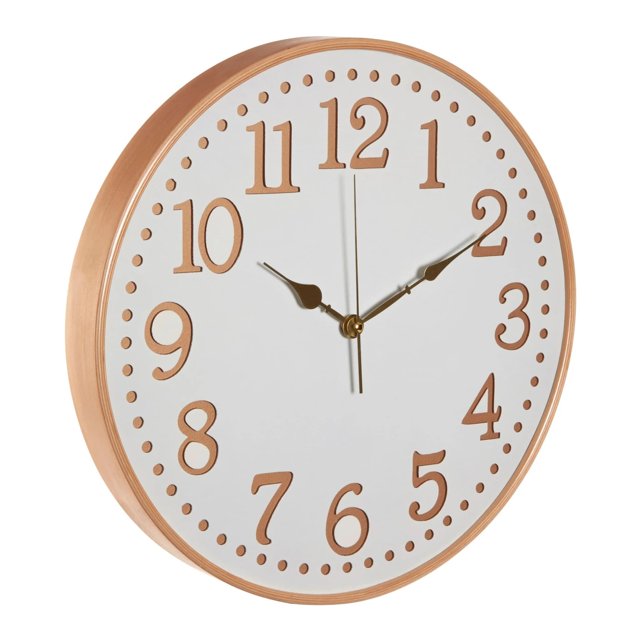 Vitus 40cm Dia White Wood with Gold Numbers Wall Clock - Decorative, photo 4 of 5