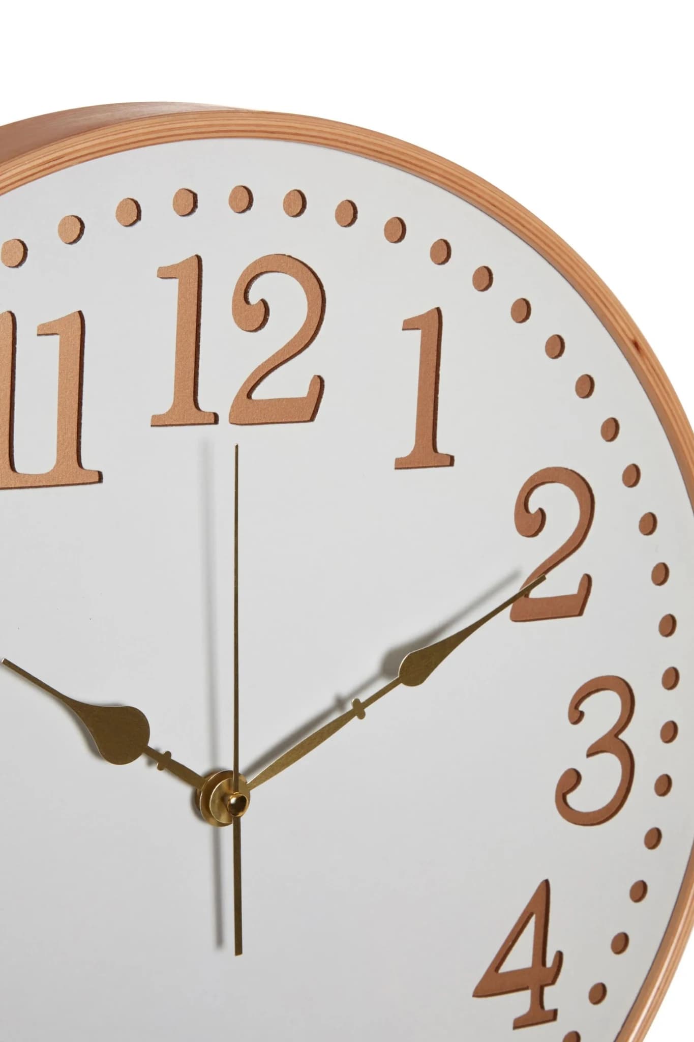 Vitus 40cm Dia White Wood with Gold Numbers Wall Clock - Decorative, photo 5 of 5