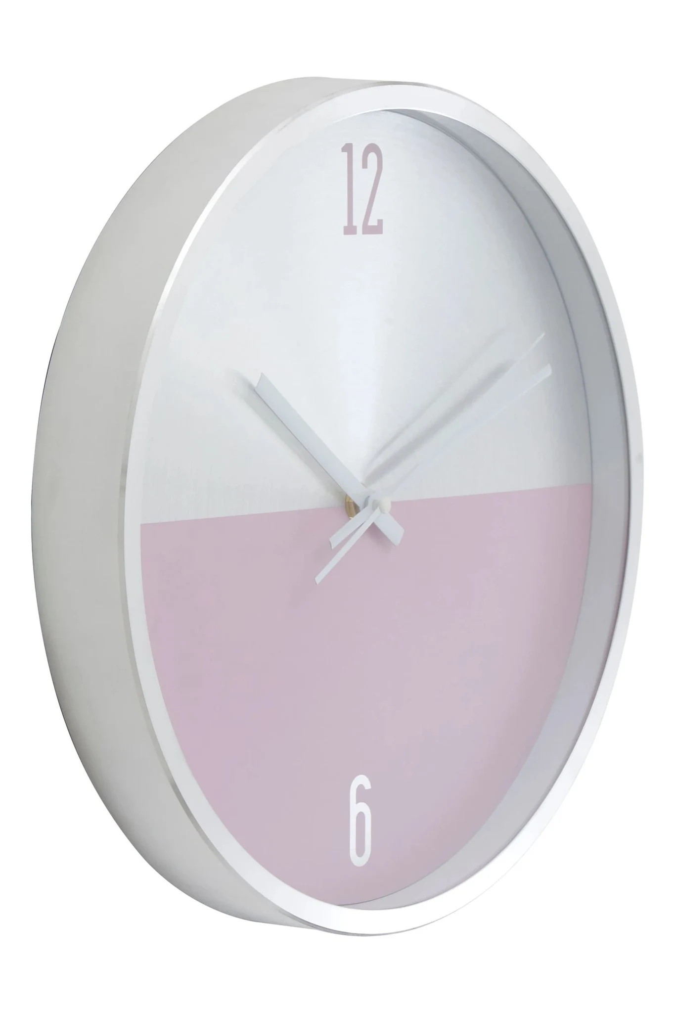 Elko 30cm Dia Silver and Pink Finish Wall Clock - Decorative, photo 2 of 3