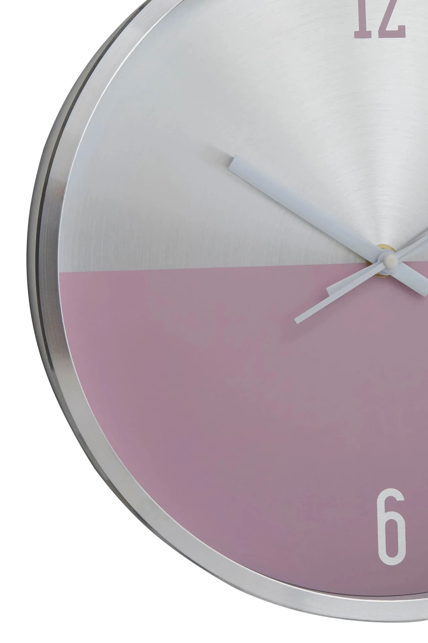 Elko 30cm Dia Silver and Pink Finish Wall Clock - Decorative, photo 3 of 3