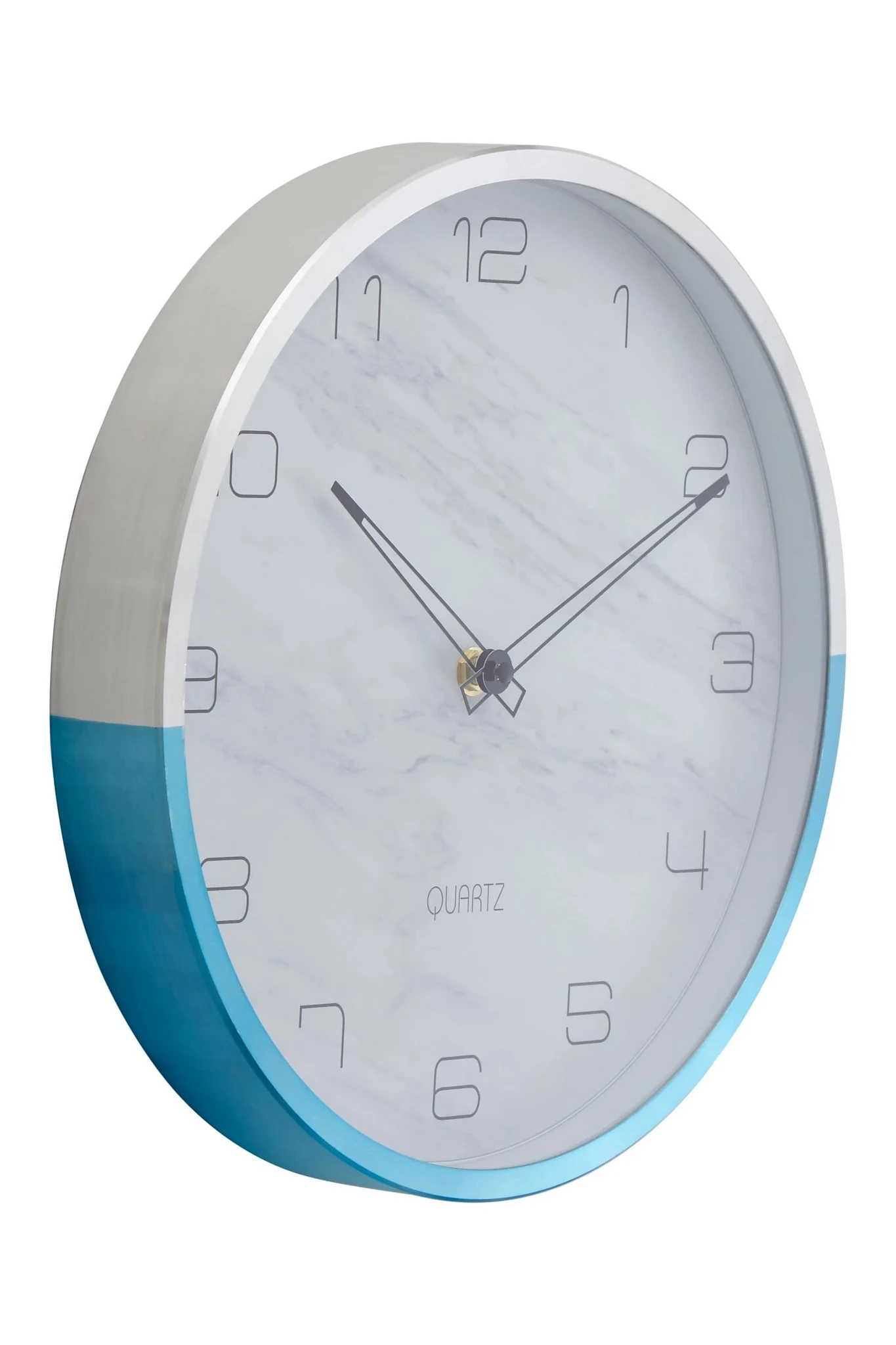 Elko 30cm Dia Wall Clock with Silver and Blue Frame - Decorative, photo 2 of 3