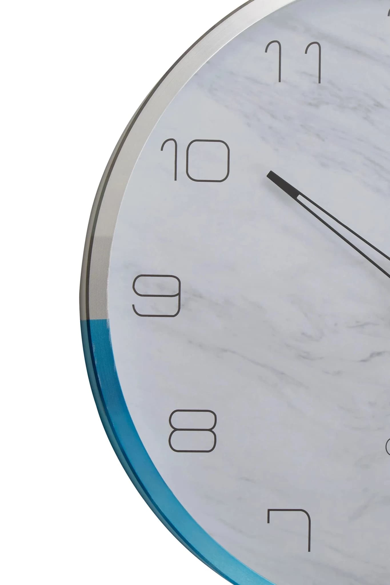 Elko 30cm Dia Wall Clock with Silver and Blue Frame - Decorative, photo 3 of 3