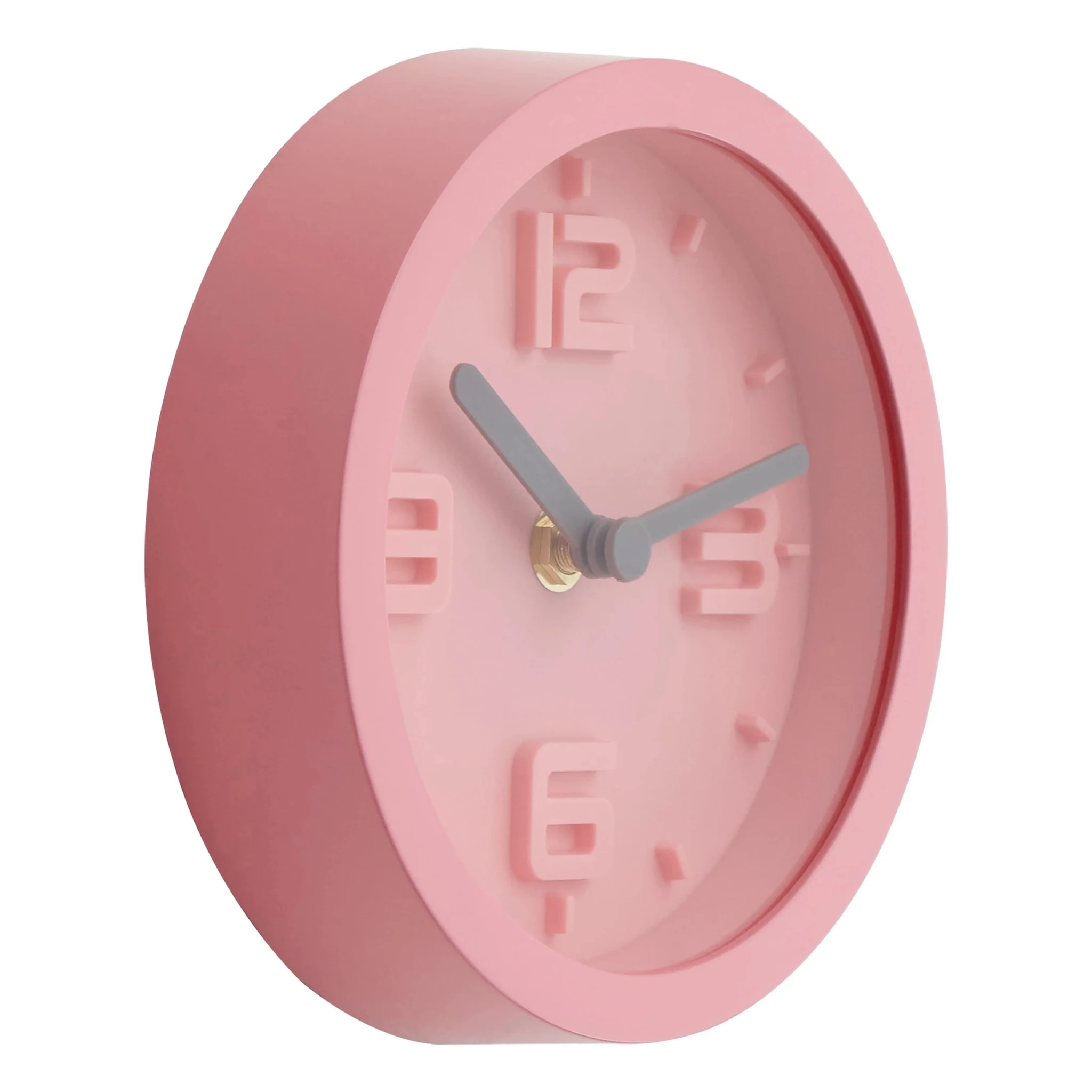 Elko 16cm Dia Pink Finish Embossed Effect Wall Clock - Decorative, photo 2 of 3