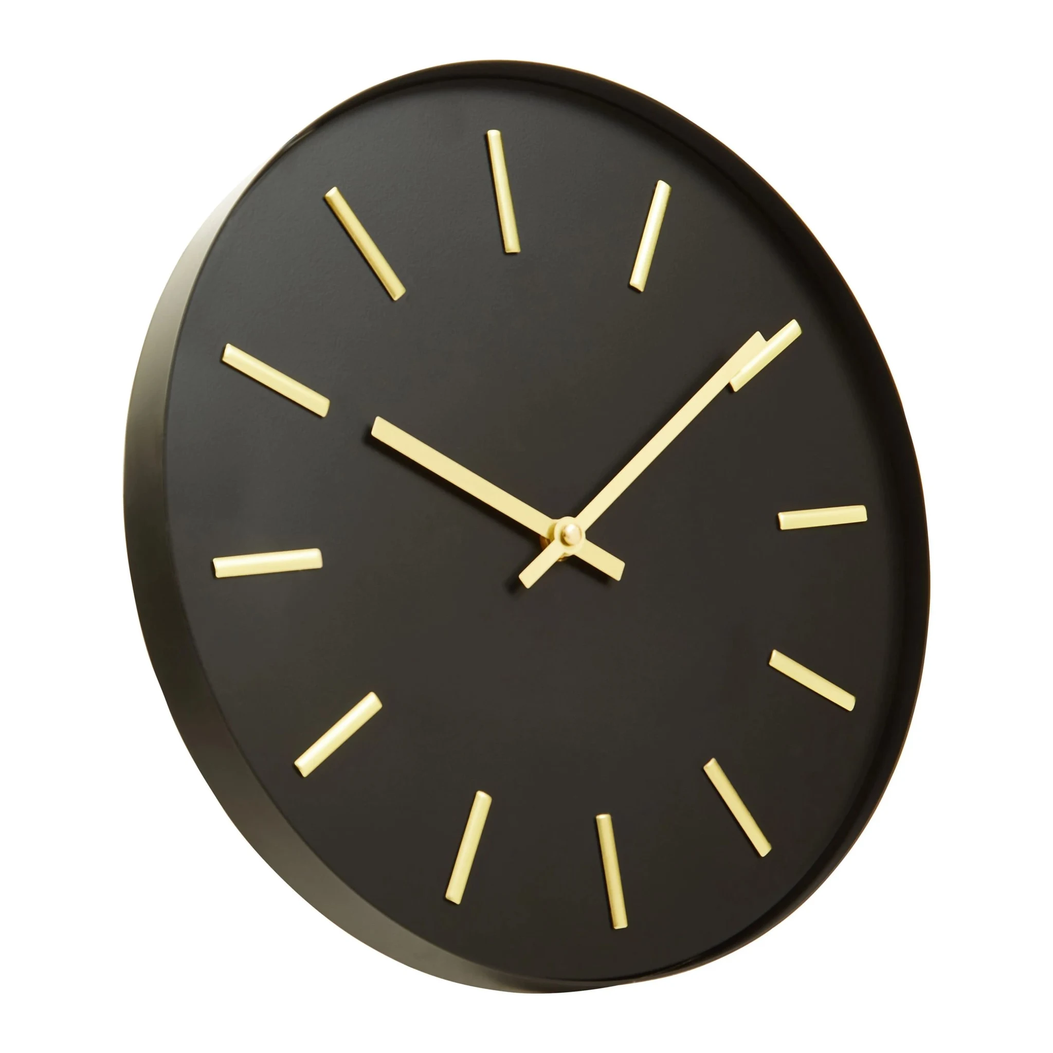 Vitus 30.5cm Dia Black and Gold Wall Clock - Decorative, photo 4 of 7