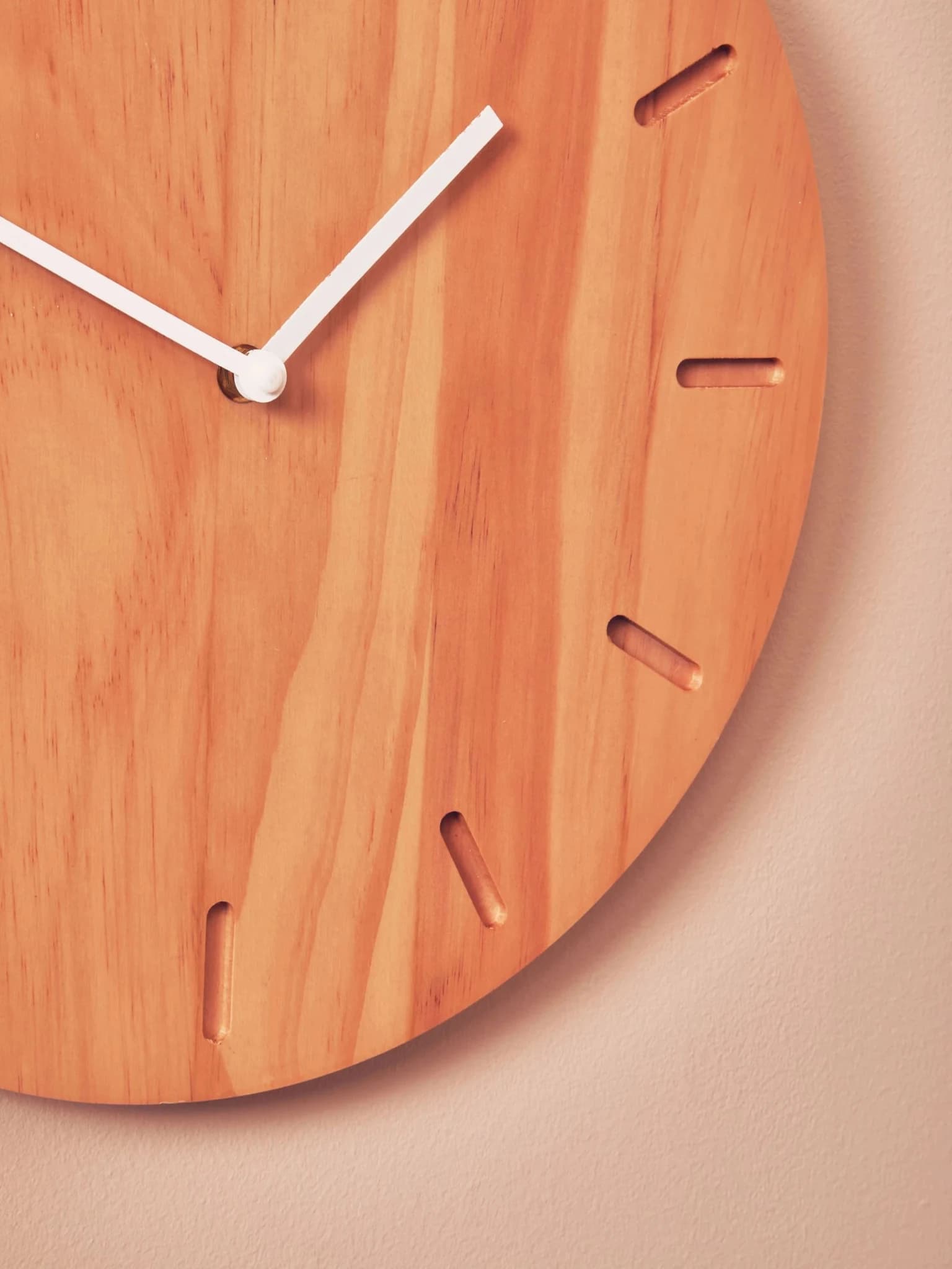 Vitus 35cm Dia Natural Finish Oak Wood Wall Clock - Decorative, photo 2 of 8