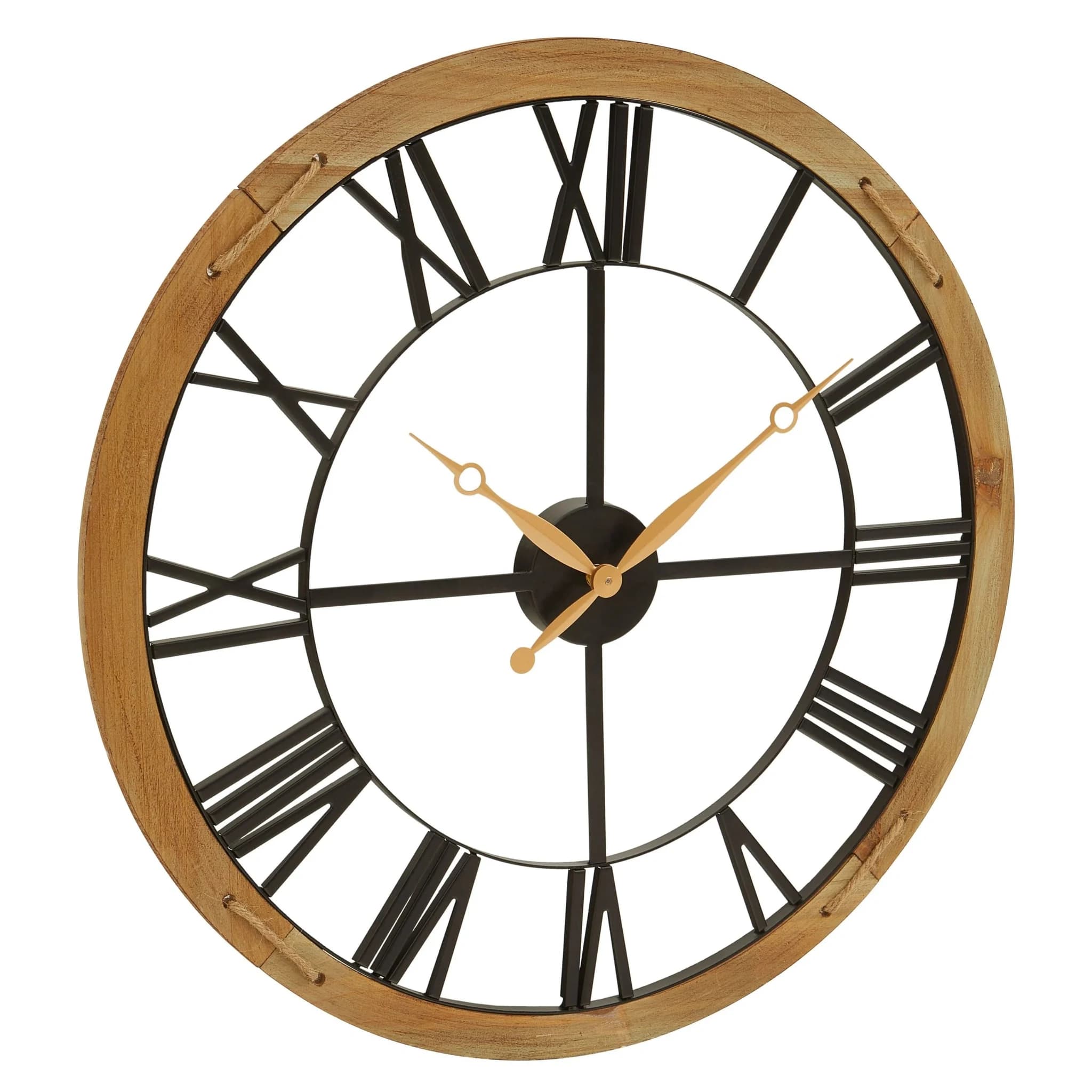 Vitus 60cm Dia Black Metal Wall Clock with Gold Finish Hands - Decorative, photo 2 of 6