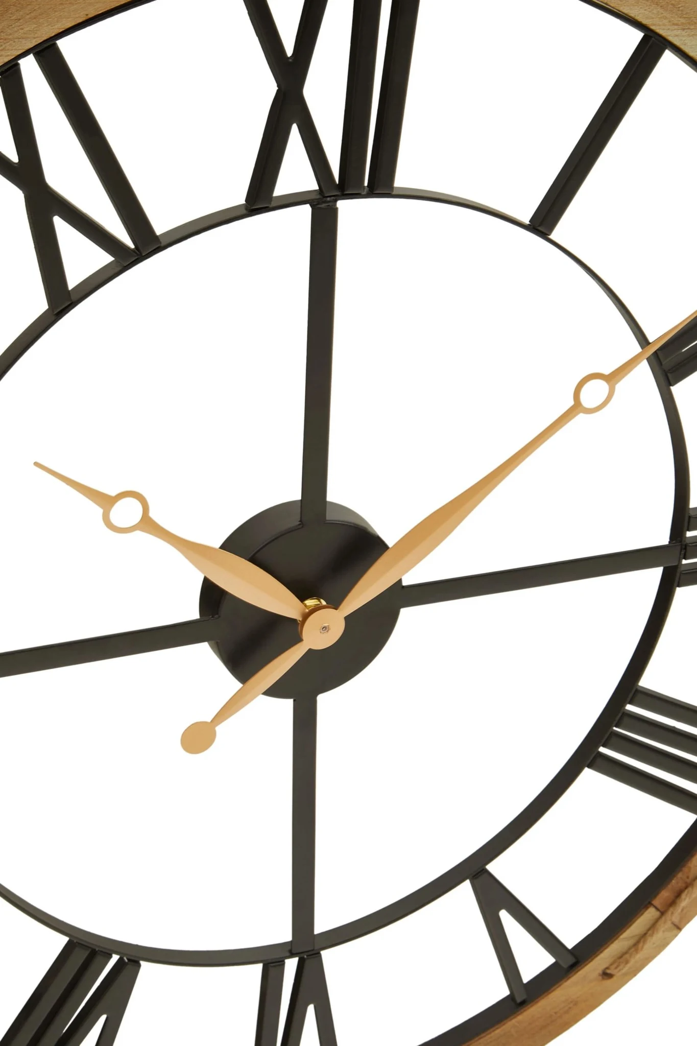 Vitus 60cm Dia Black Metal Wall Clock with Gold Finish Hands - Decorative, photo 4 of 6
